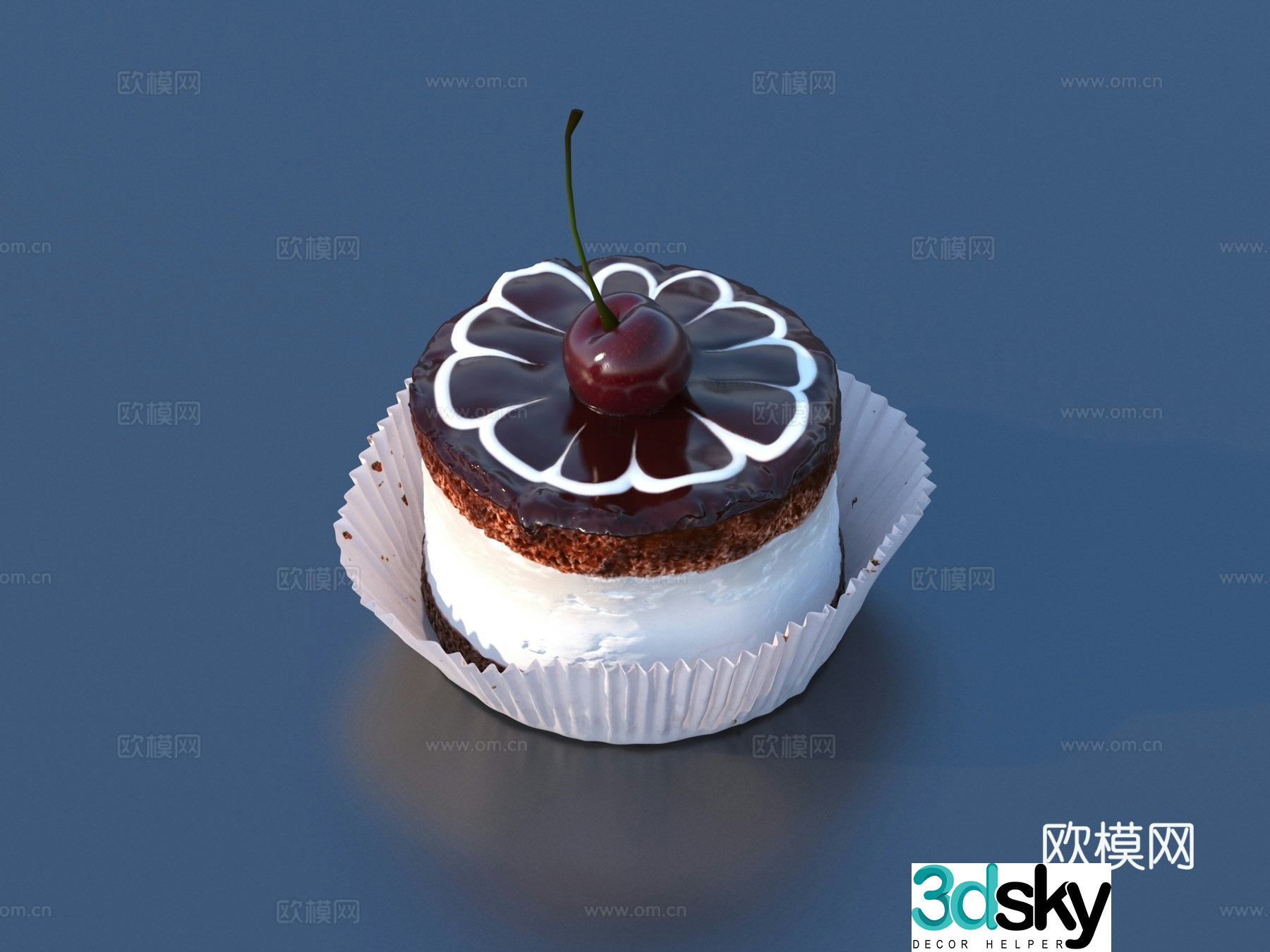Cake Dessert Food Chocolate Cake 3d Model