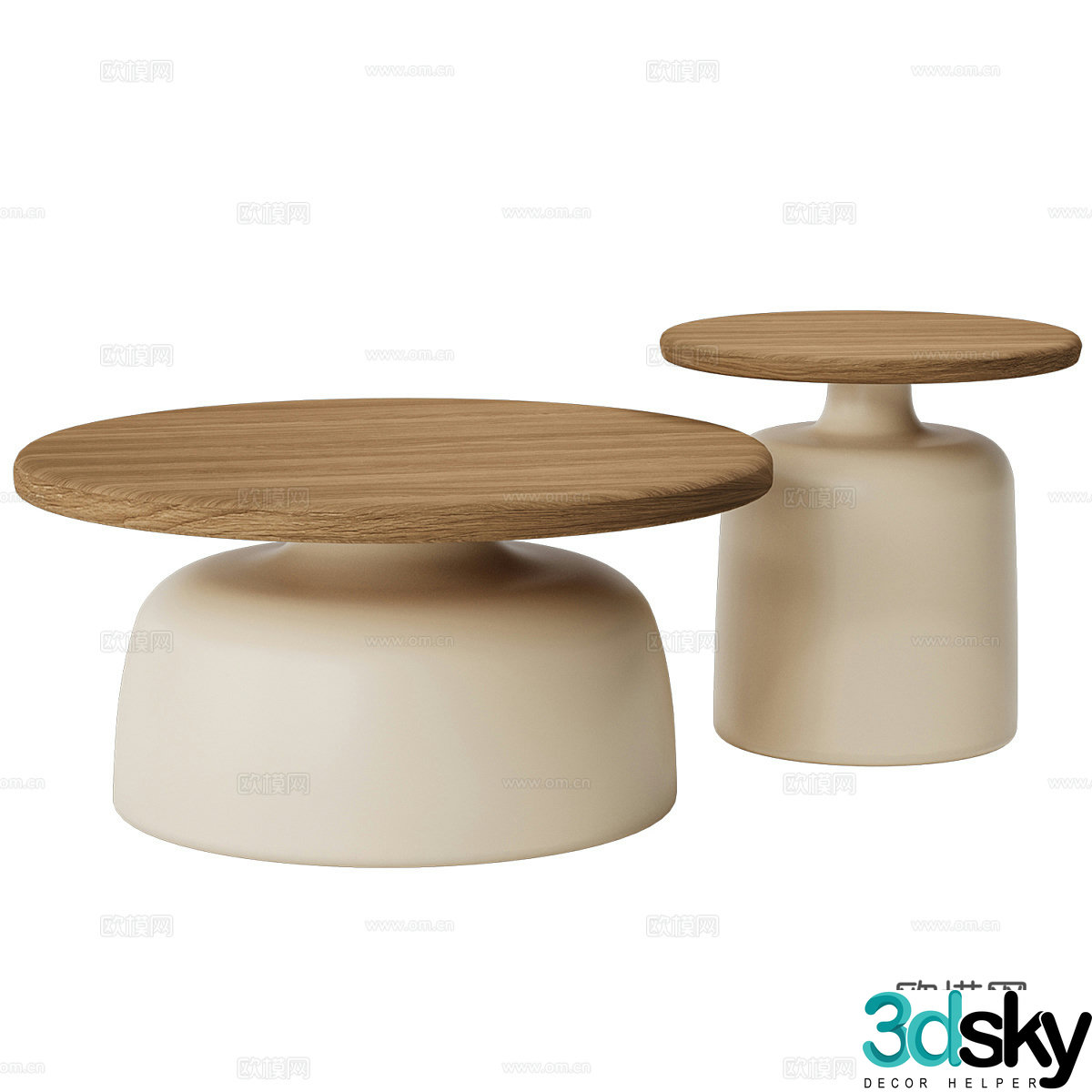 Modern cream style coffee table 3d model