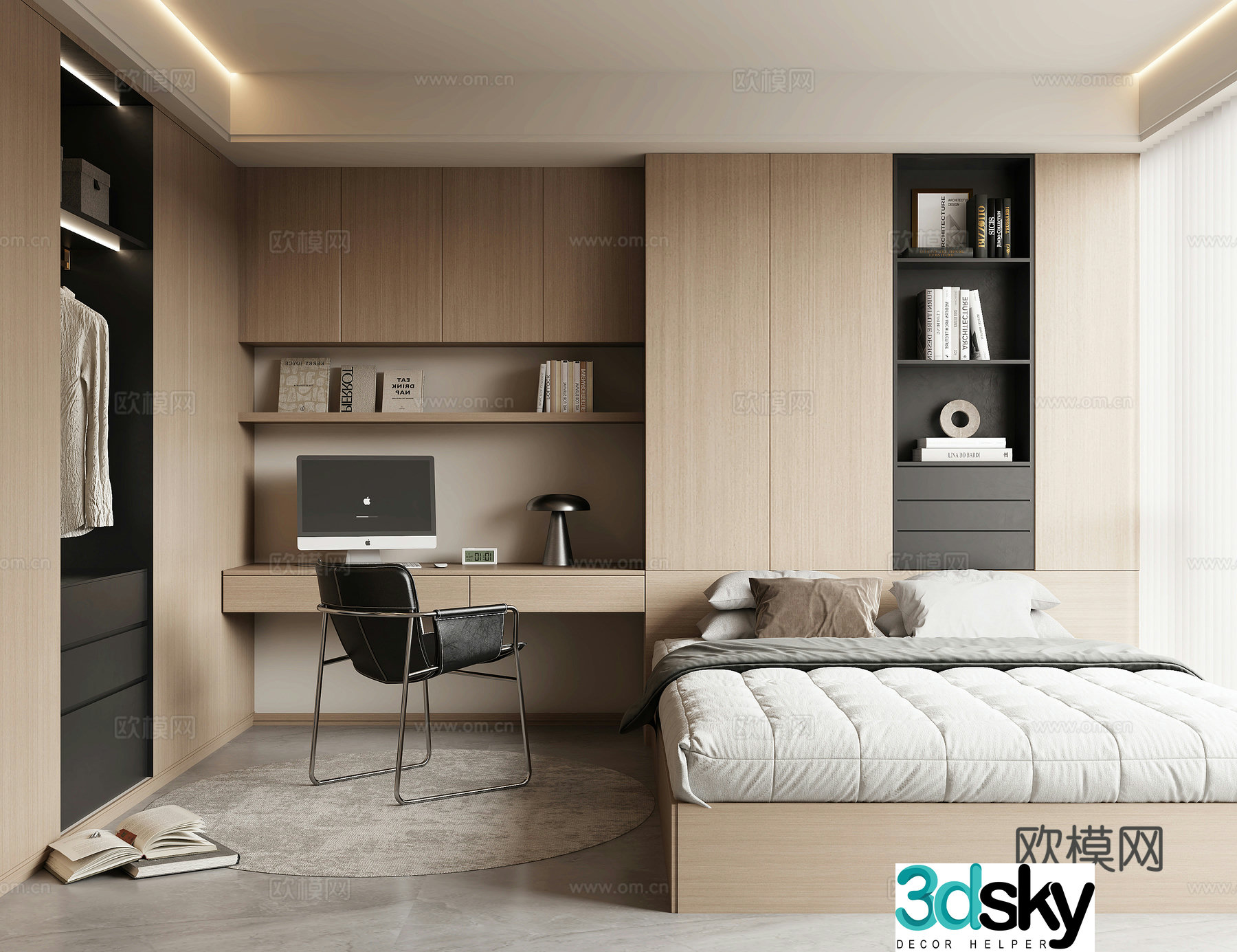 Modern tatami bedroom 3d model