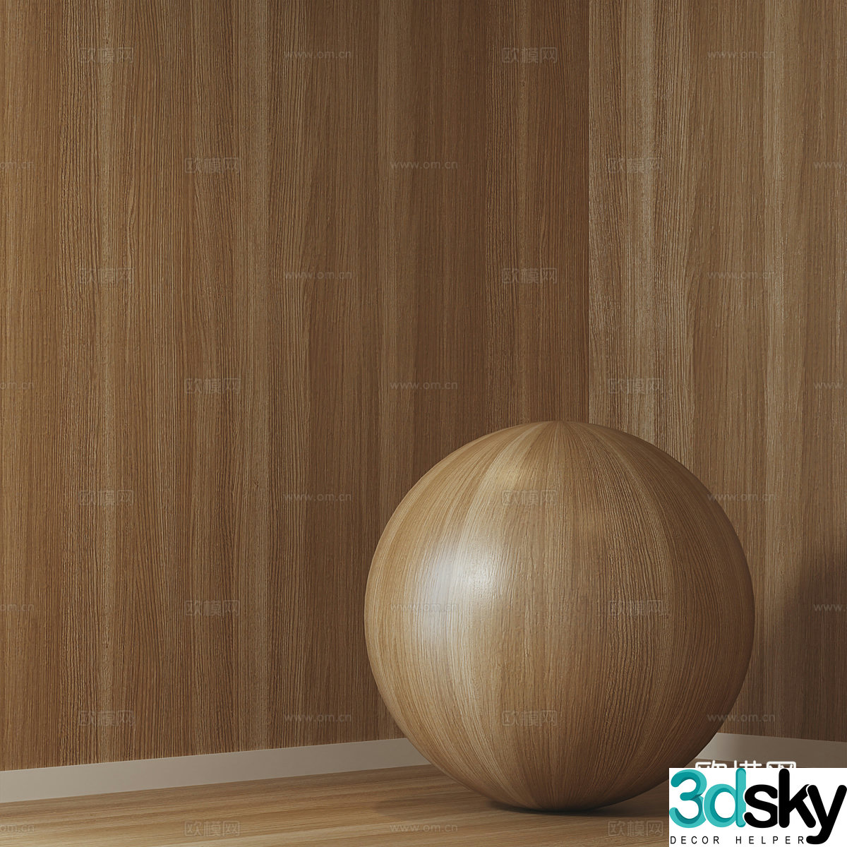 New Chinese wood veneer material 3D model