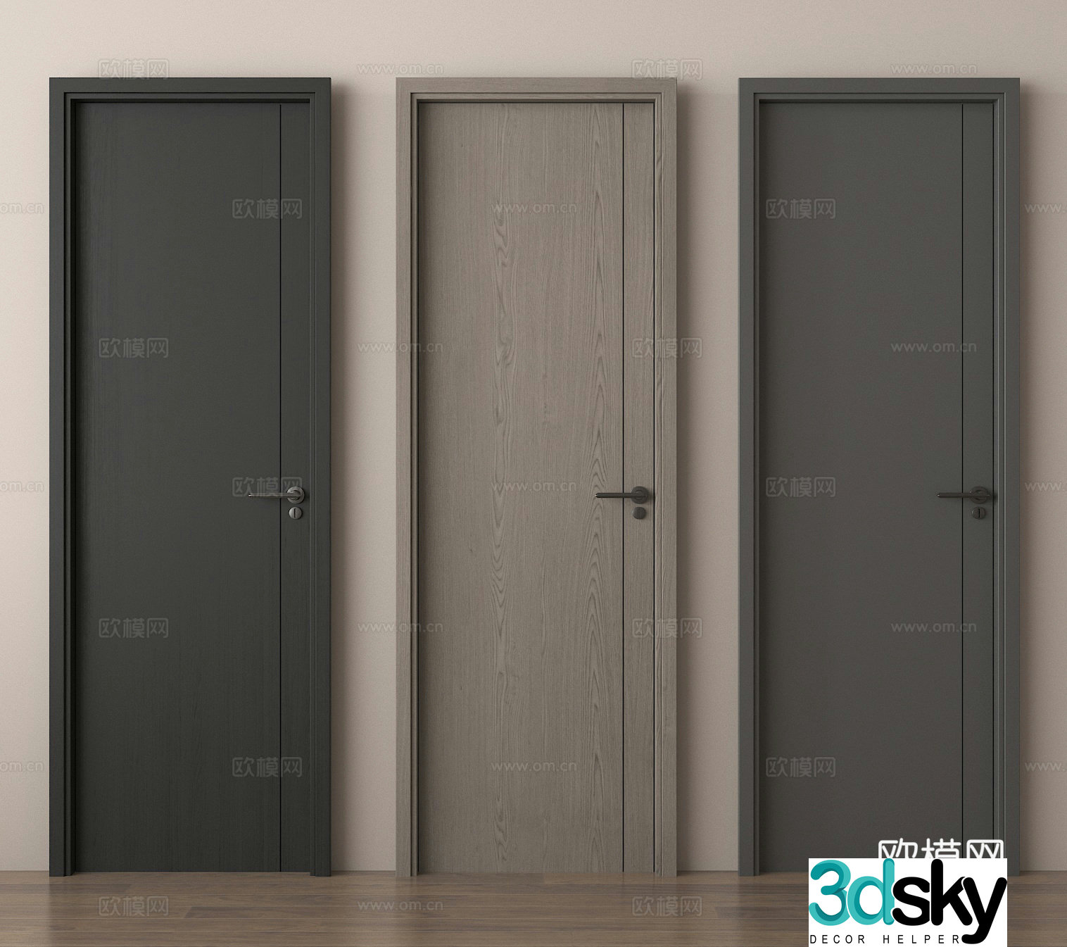 Door Single Open Door House Door Bedroom Door 3D Model