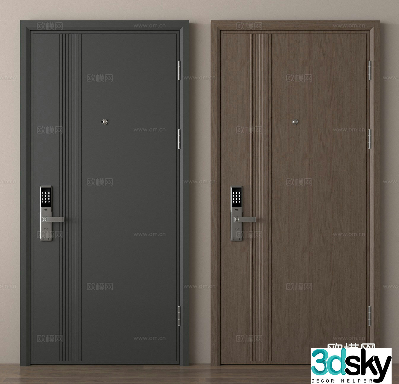 Security door entry door entry door single-open door 3D model