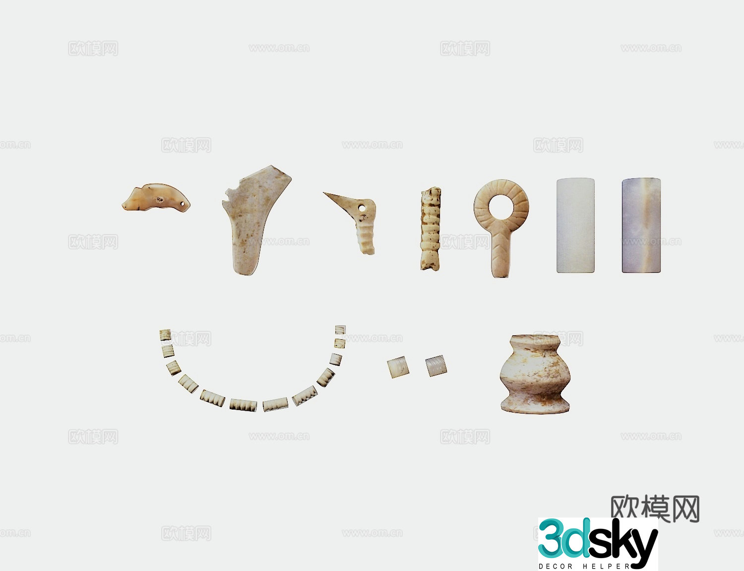 Cultural Relics Jade Stone Artifacts Ancient Cultural Relics 3D Model