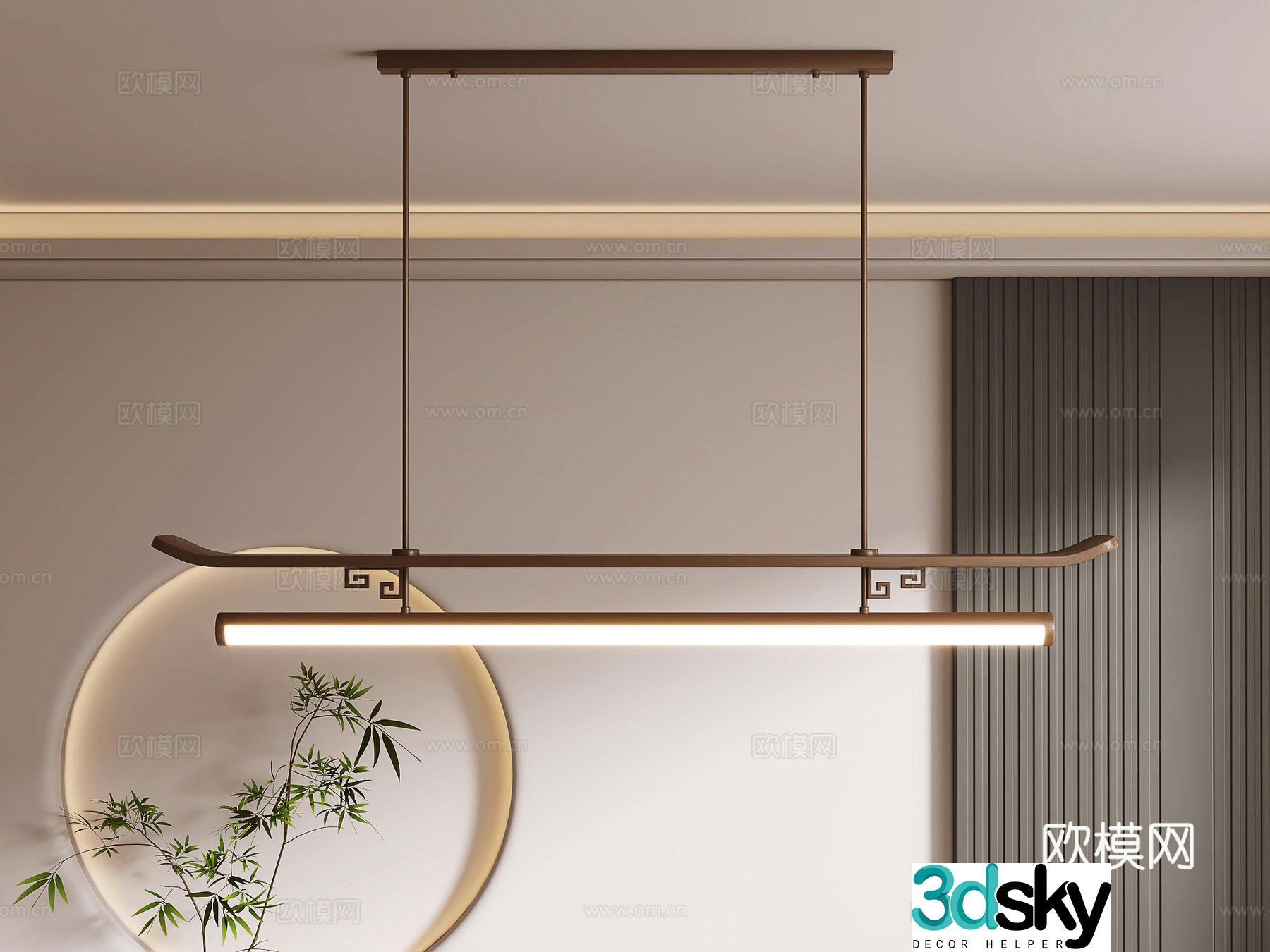 New Chinese chandelier 3D model