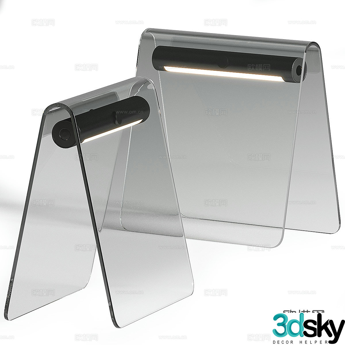 Modern Italian minimalist glass table lamp 3d model
