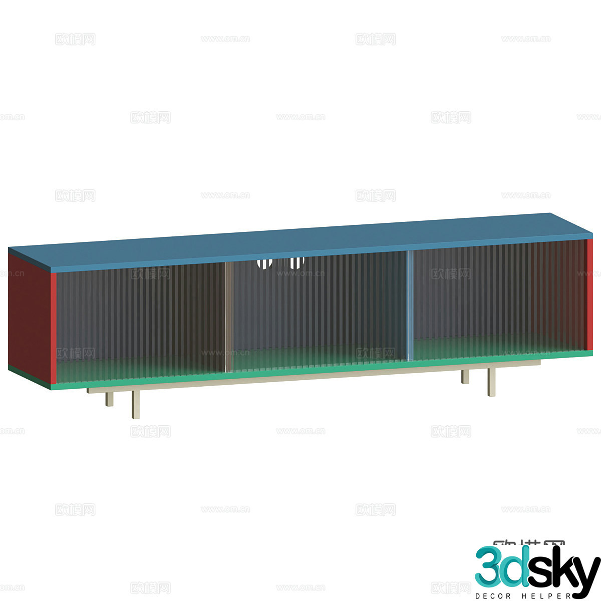 Modern Italian color TV cabinet 3d model