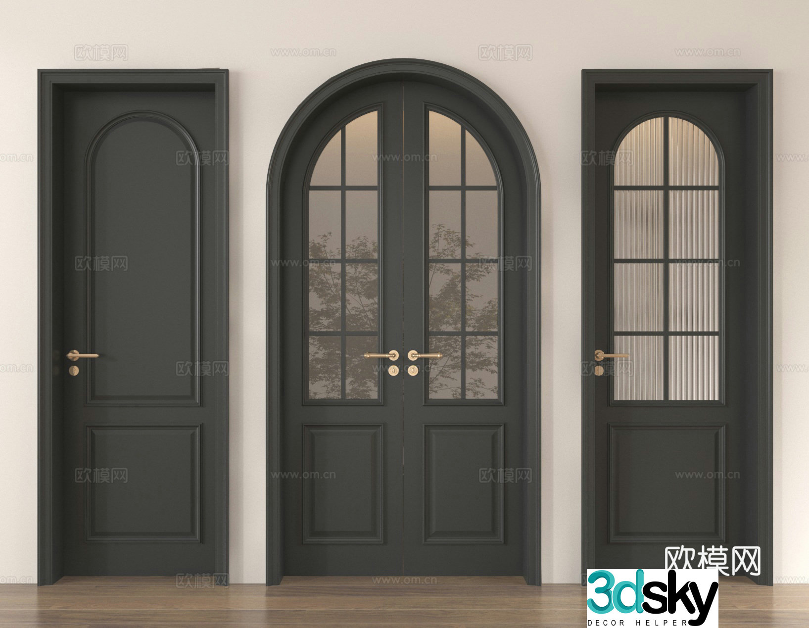 Single-open door Double-open door Glass door Kitchen and bathroom door Entry door Door 3D model