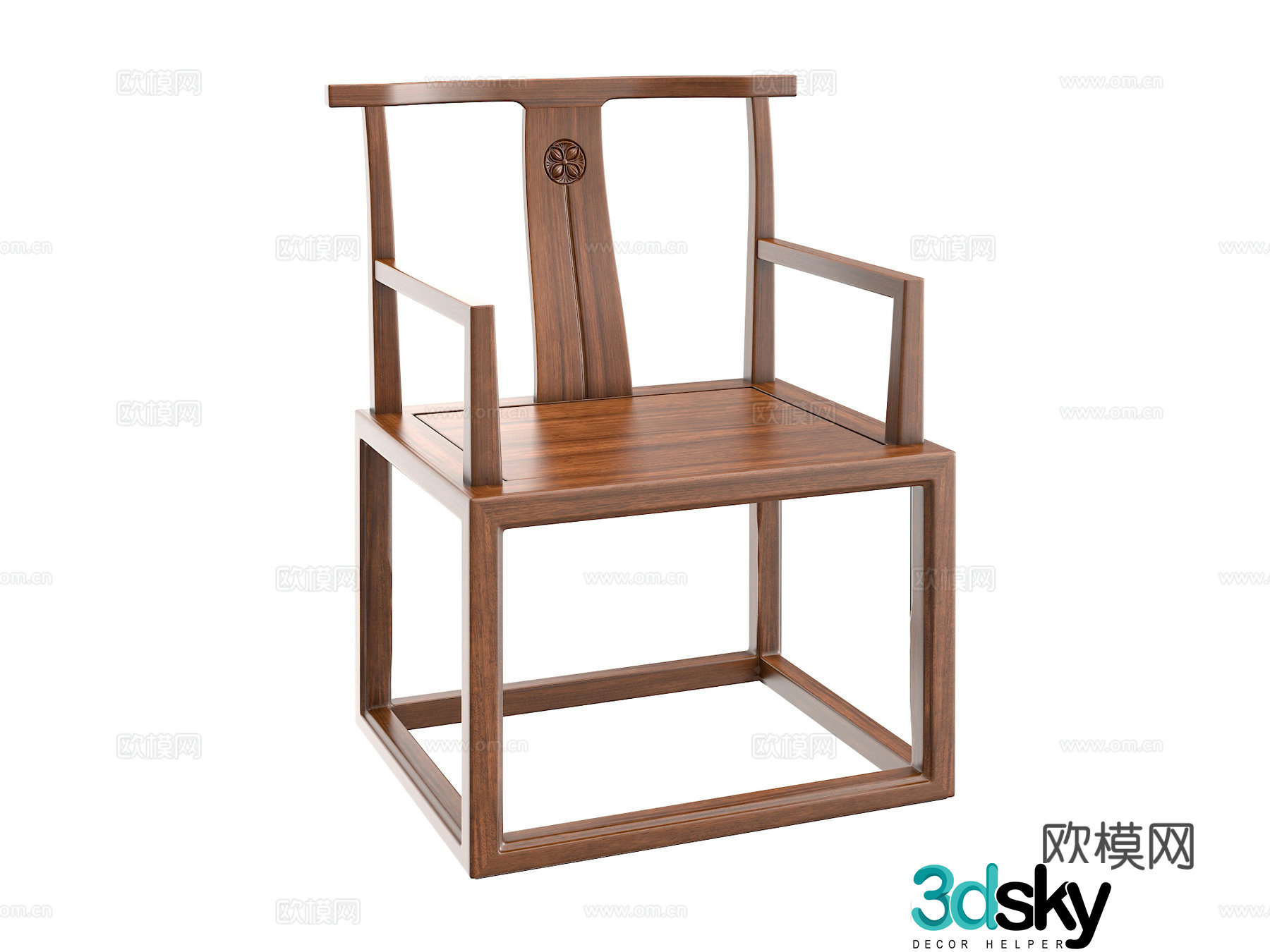 New Chinese style book chair 3d model