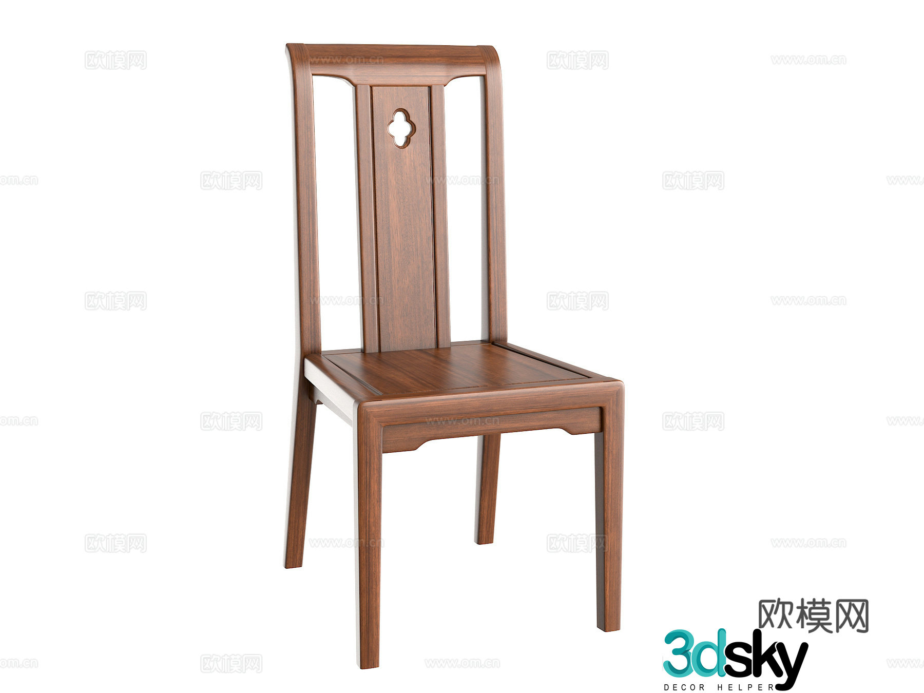 New Chinese style book chair 3d model