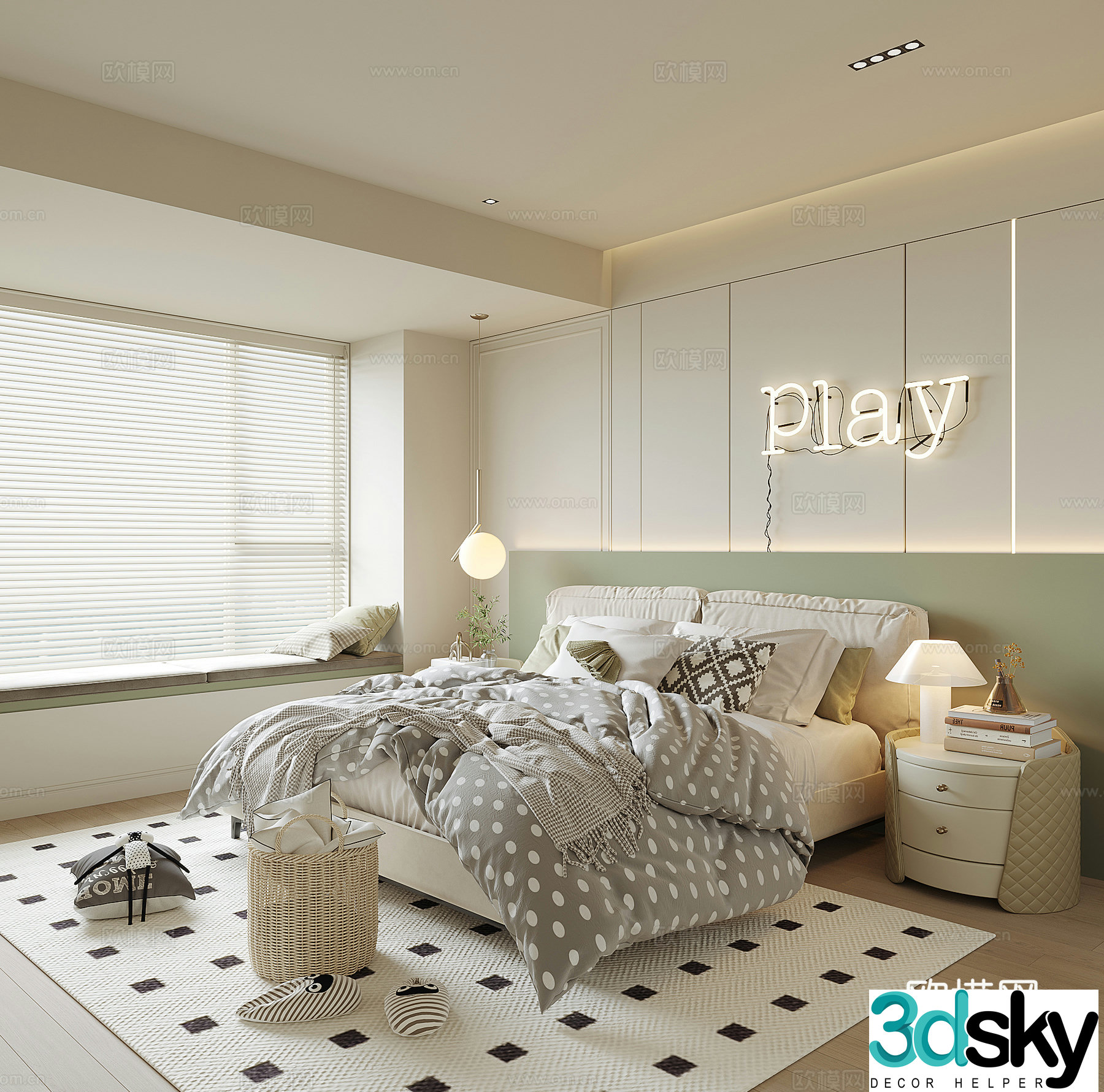 Modern home bedroom 3d model