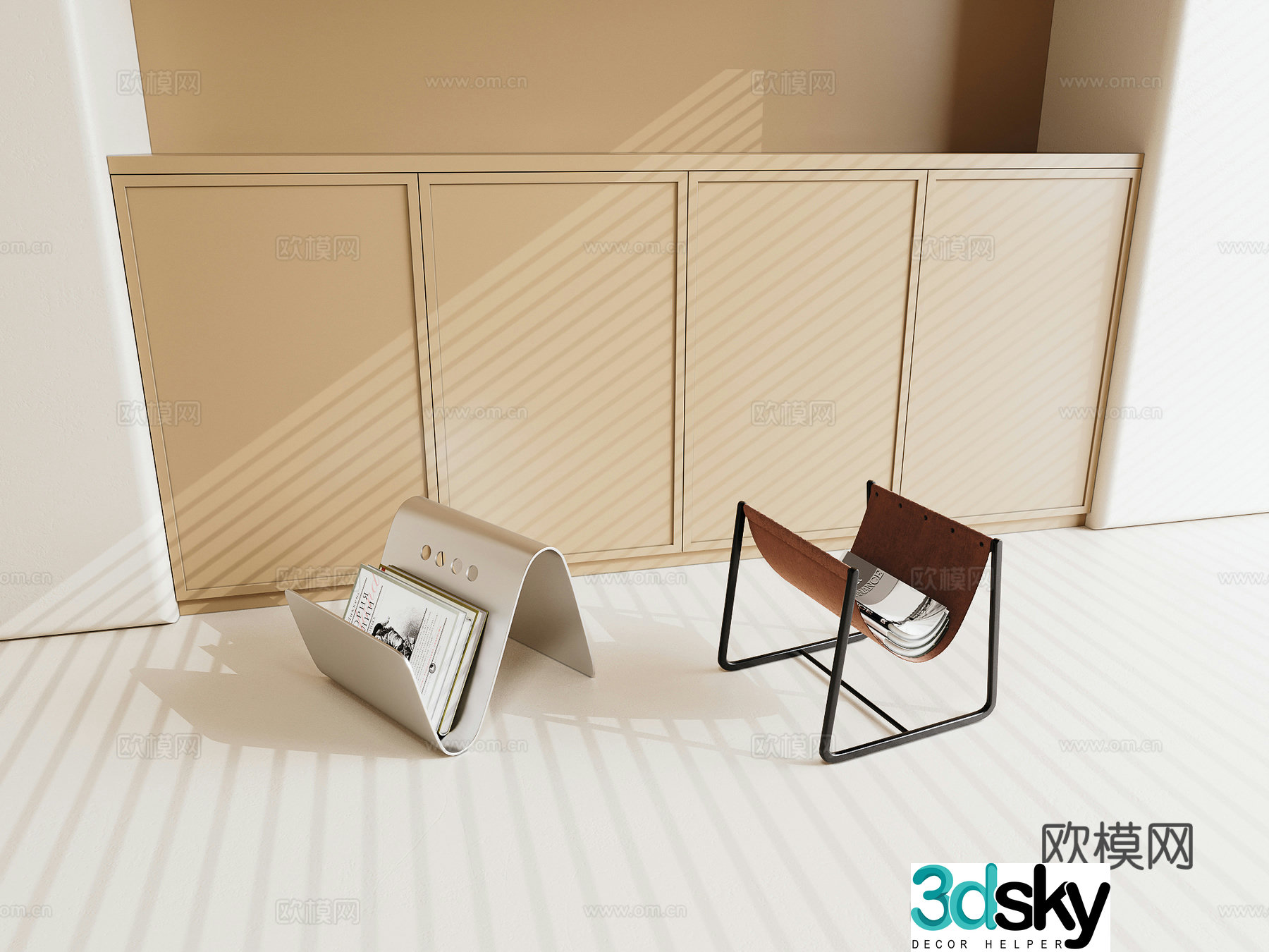 Modern bookshelf Magazine shelf Book shelf 3d model