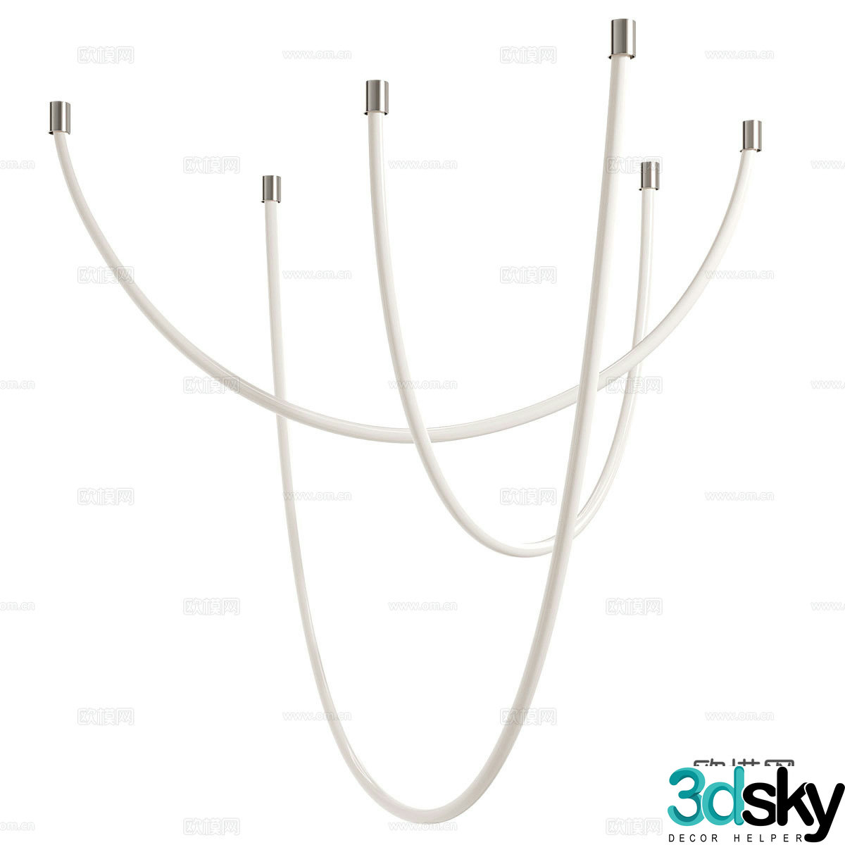 Modern Italian minimalist linear chandelier 3d model