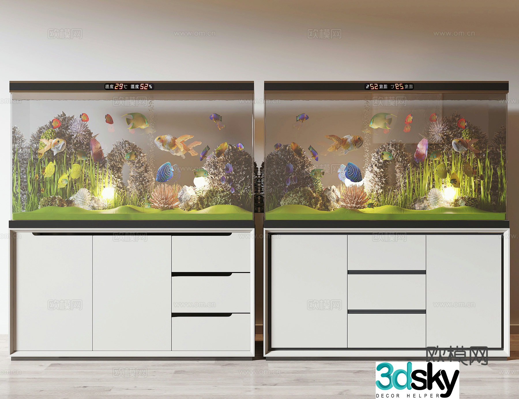 Modern fish tank 3d model