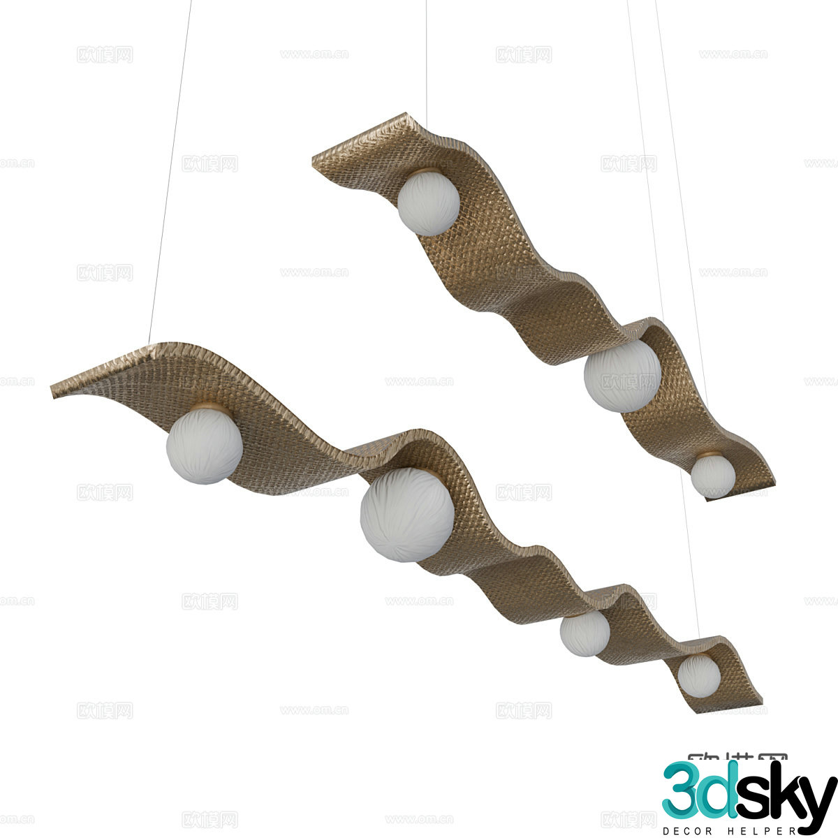 Nordic simple chandelier chandelier simple chandelier living room chandelier 3d model