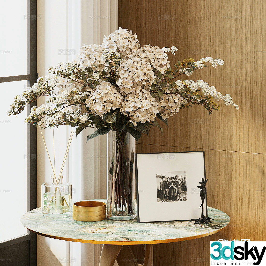 Modern flower art Interior landscape flower art Living room dining table vase ornaments Hotel lobby floral ornaments 3D model