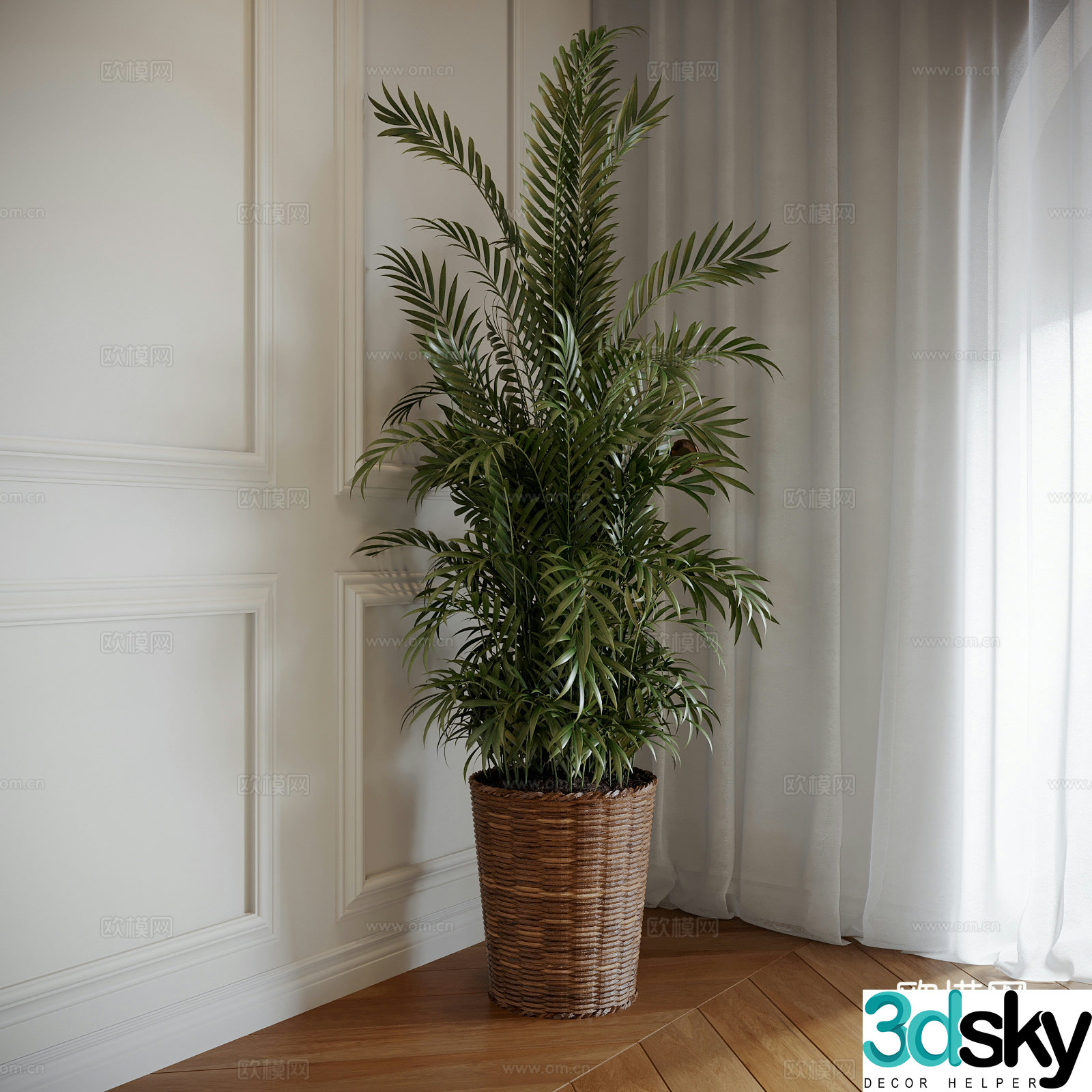 French decorative green plant potted 3D model