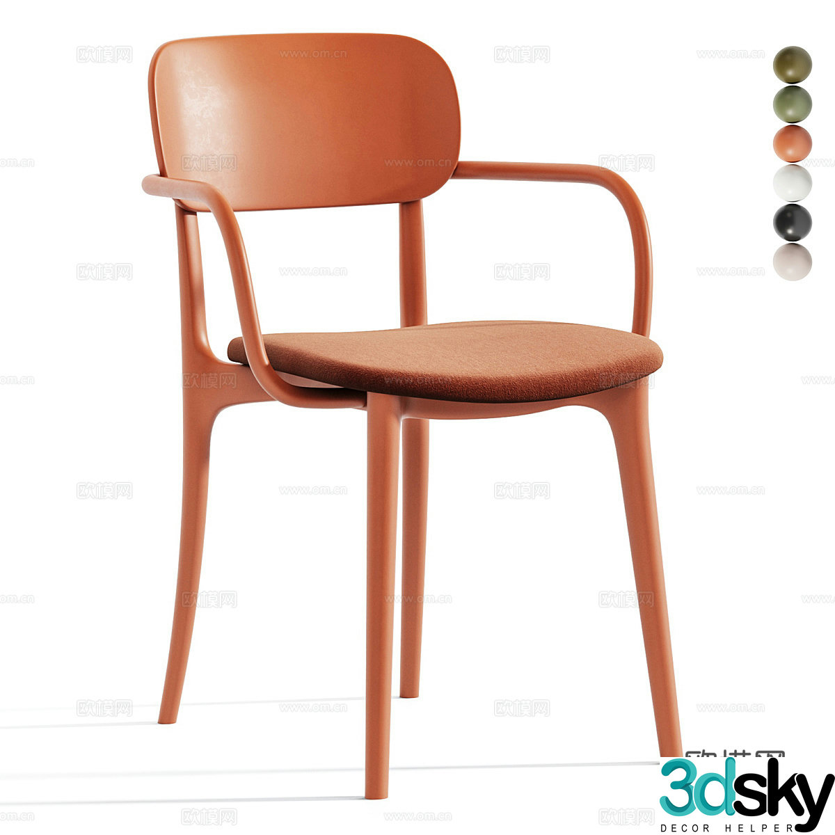 Modern Cream Style LIBERTY Chair 3D Model