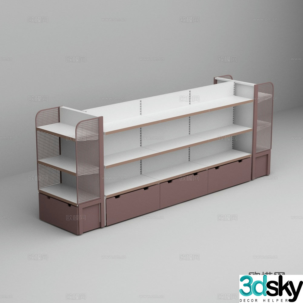 Supermarket convenience store Zhongdao shelves 3D model