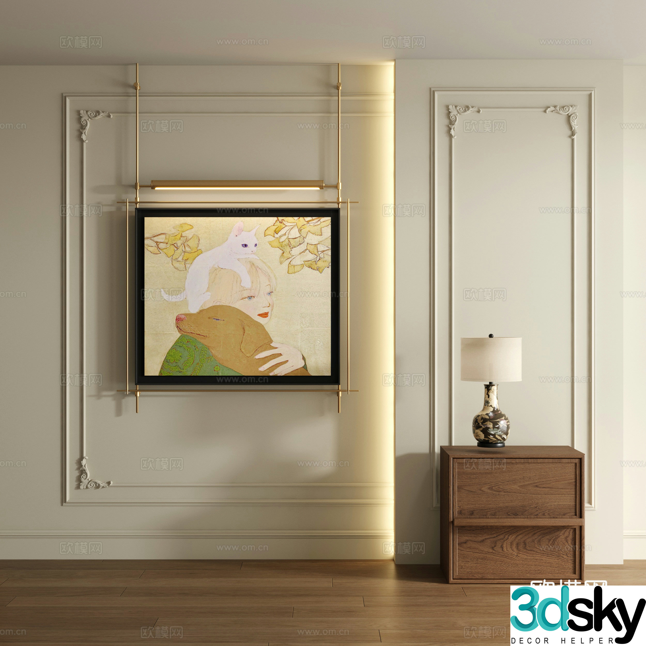 Modern decorative painting 3d model
