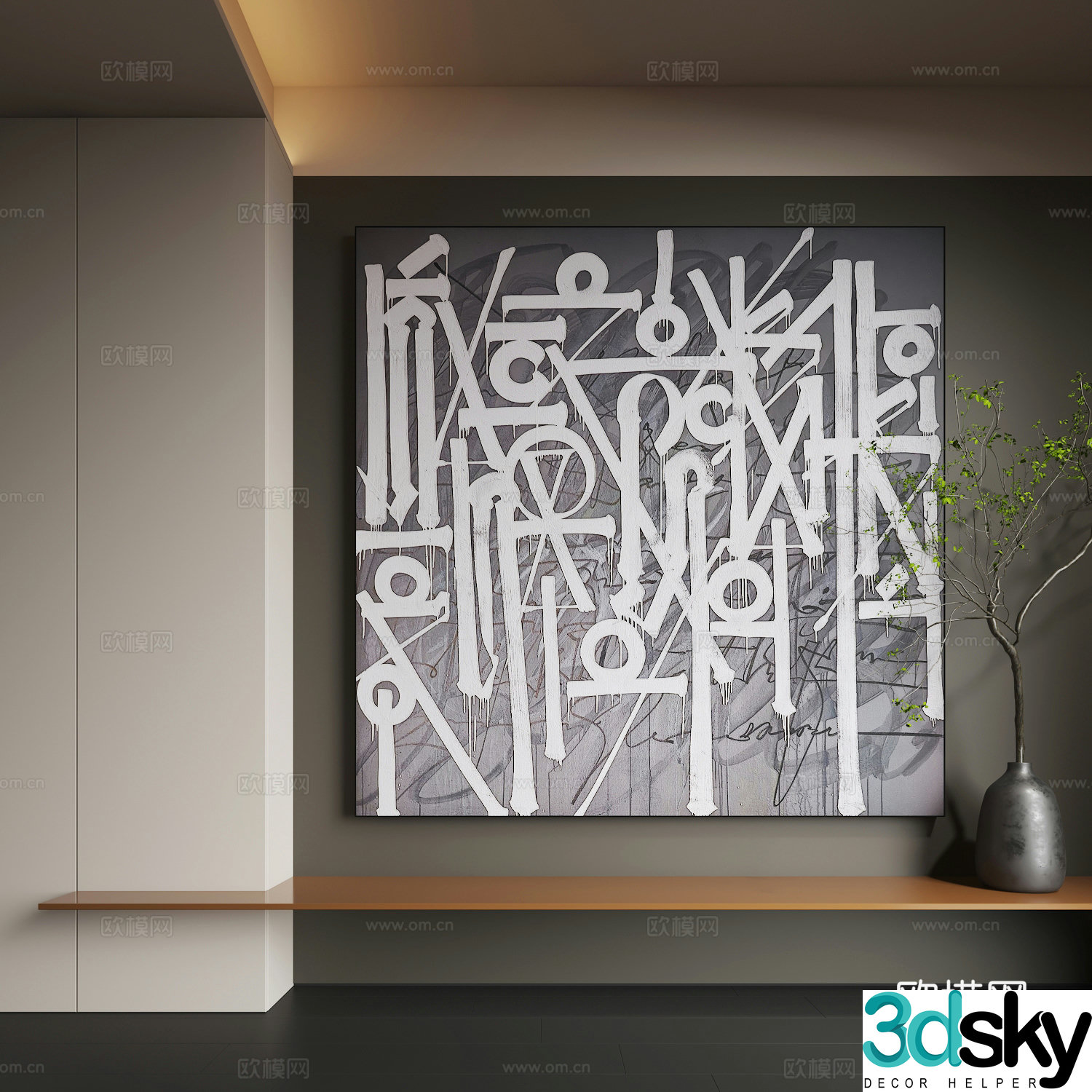 Modern hanging paintings Modern decorative paintings Abstract painting Living room hanging paintings 3d model