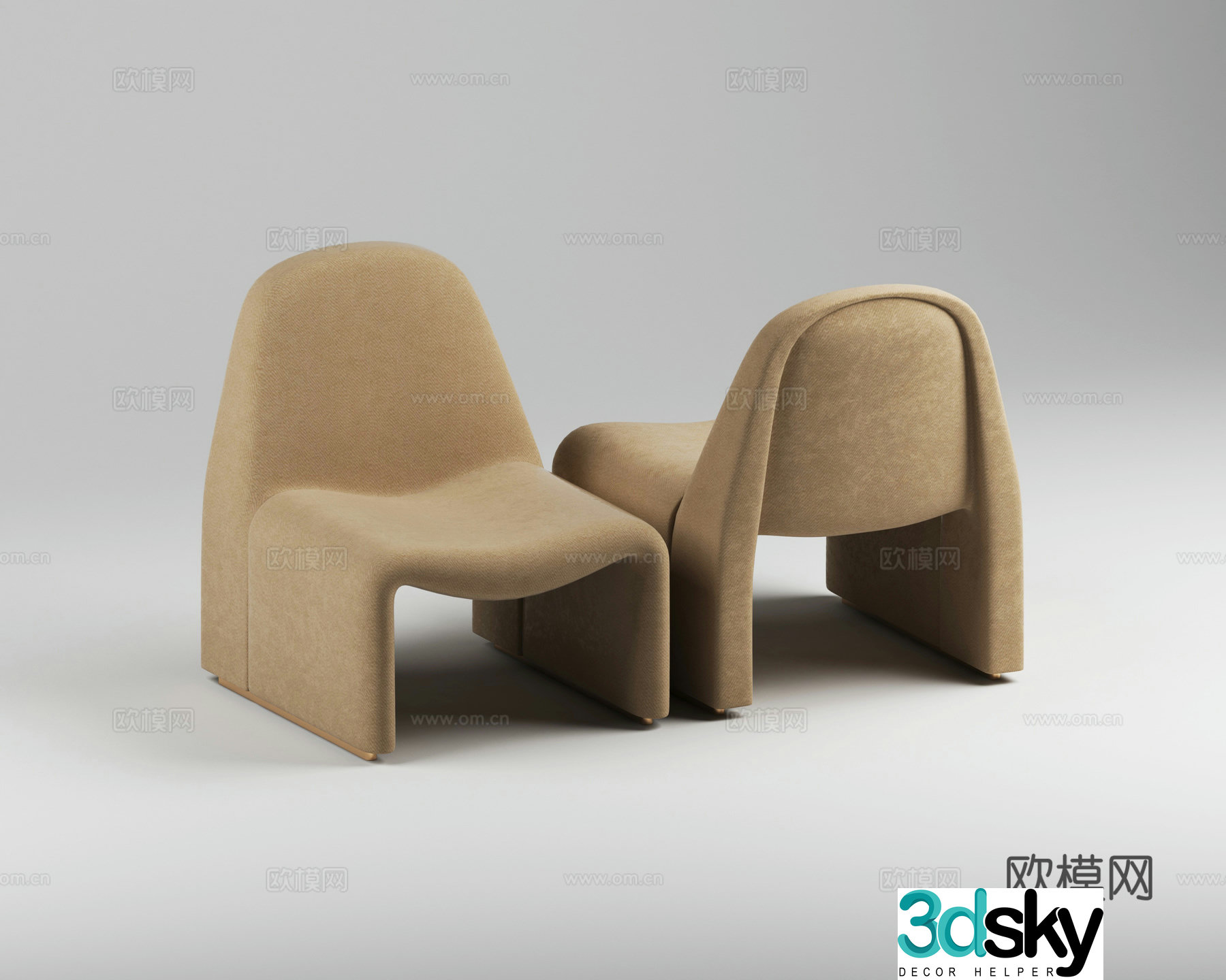 Modern casual single chair 3d model