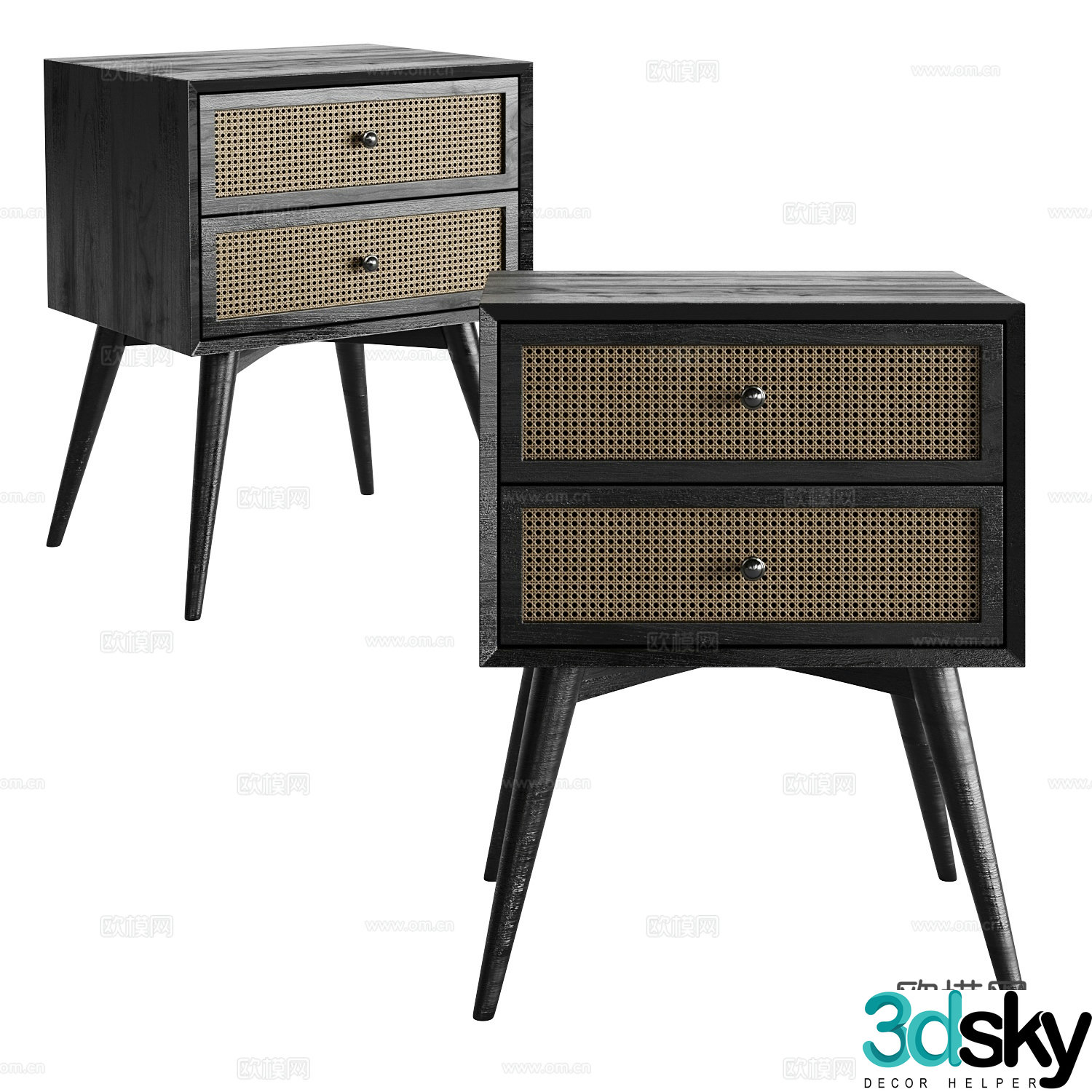 New Chinese style bedside table 3D model