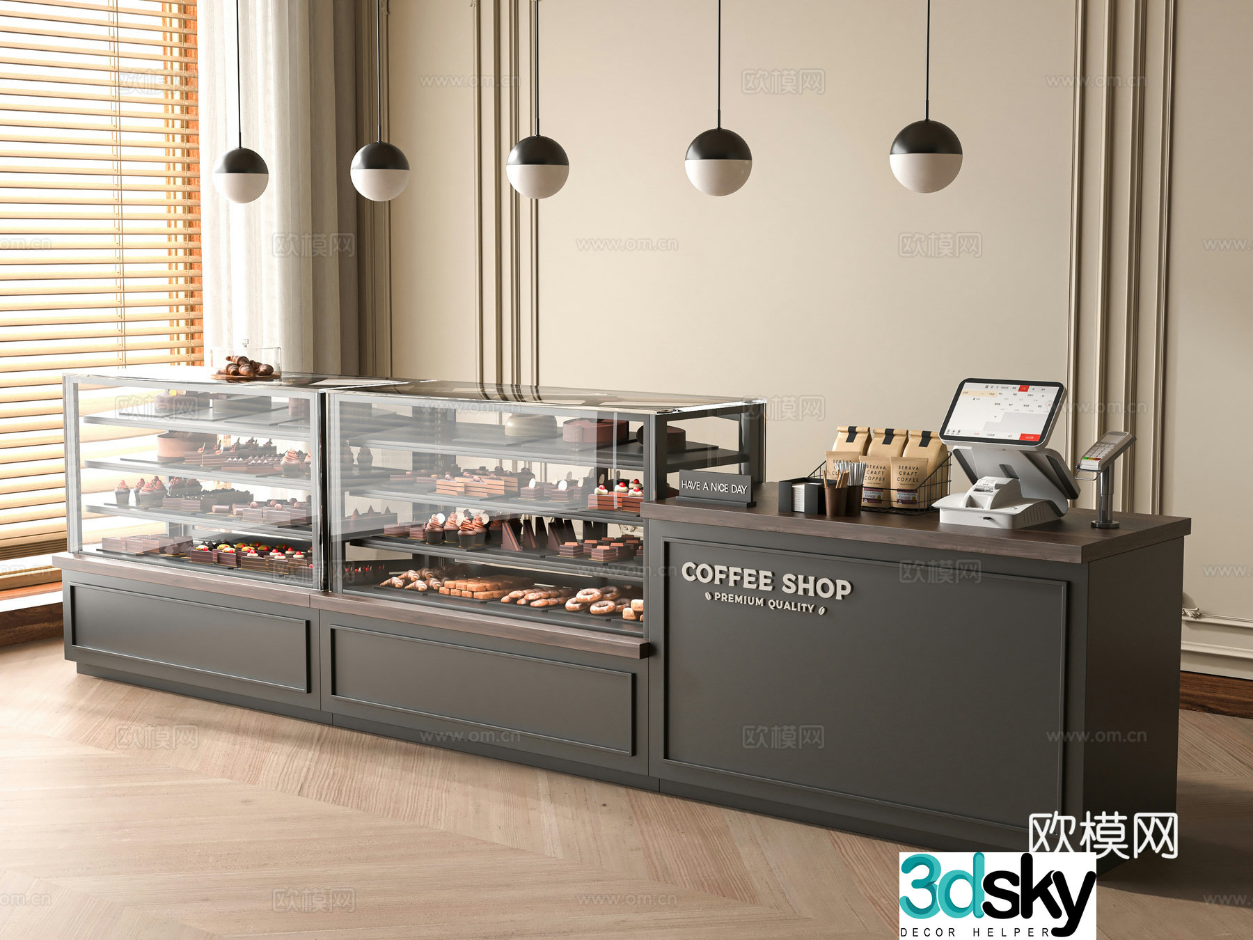 Modern cafe workbench 3d model
