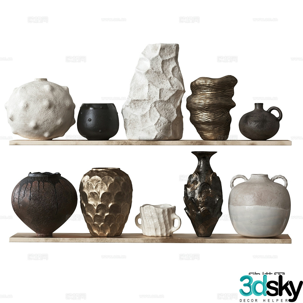 New Chinese style Wasabi pot pot vase 3D model