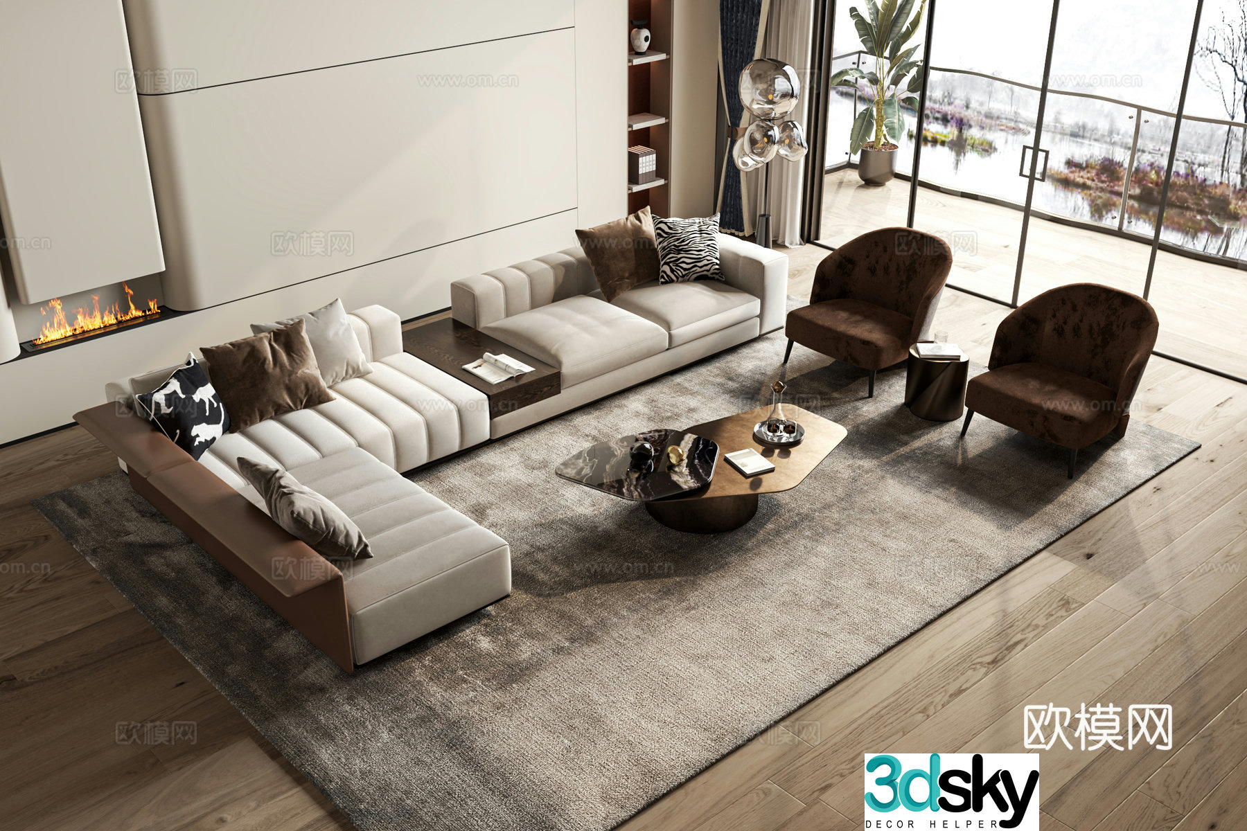 Modern style sofa 3d model