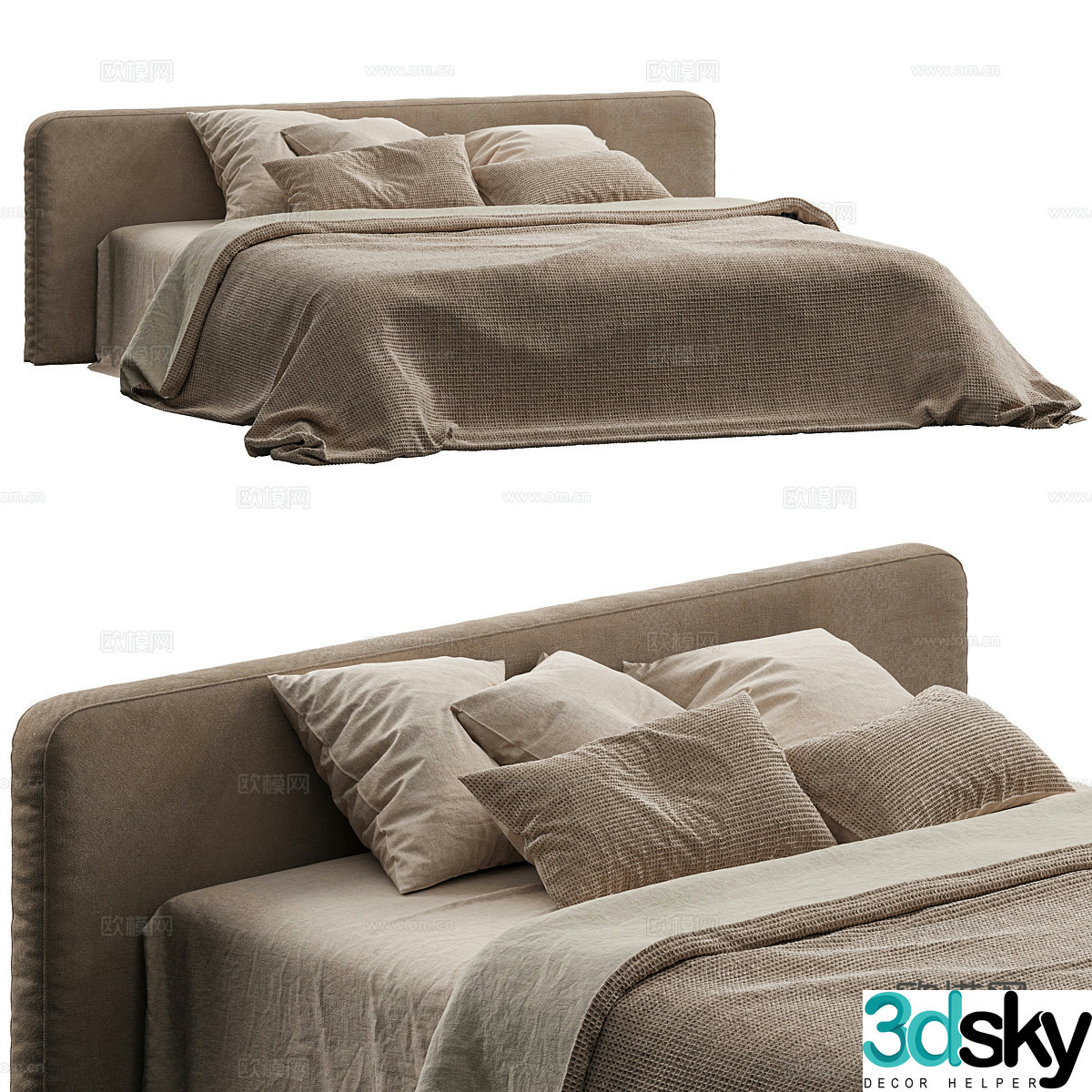 Double bed 3d model