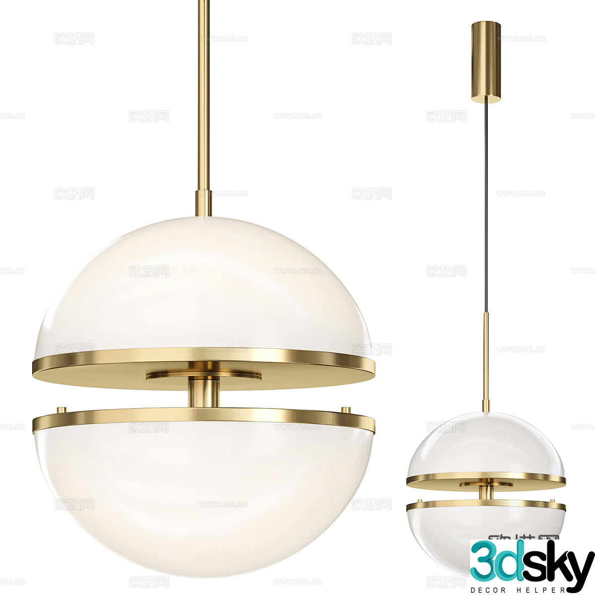 Modern light luxury spherical chandeliers 3D model
