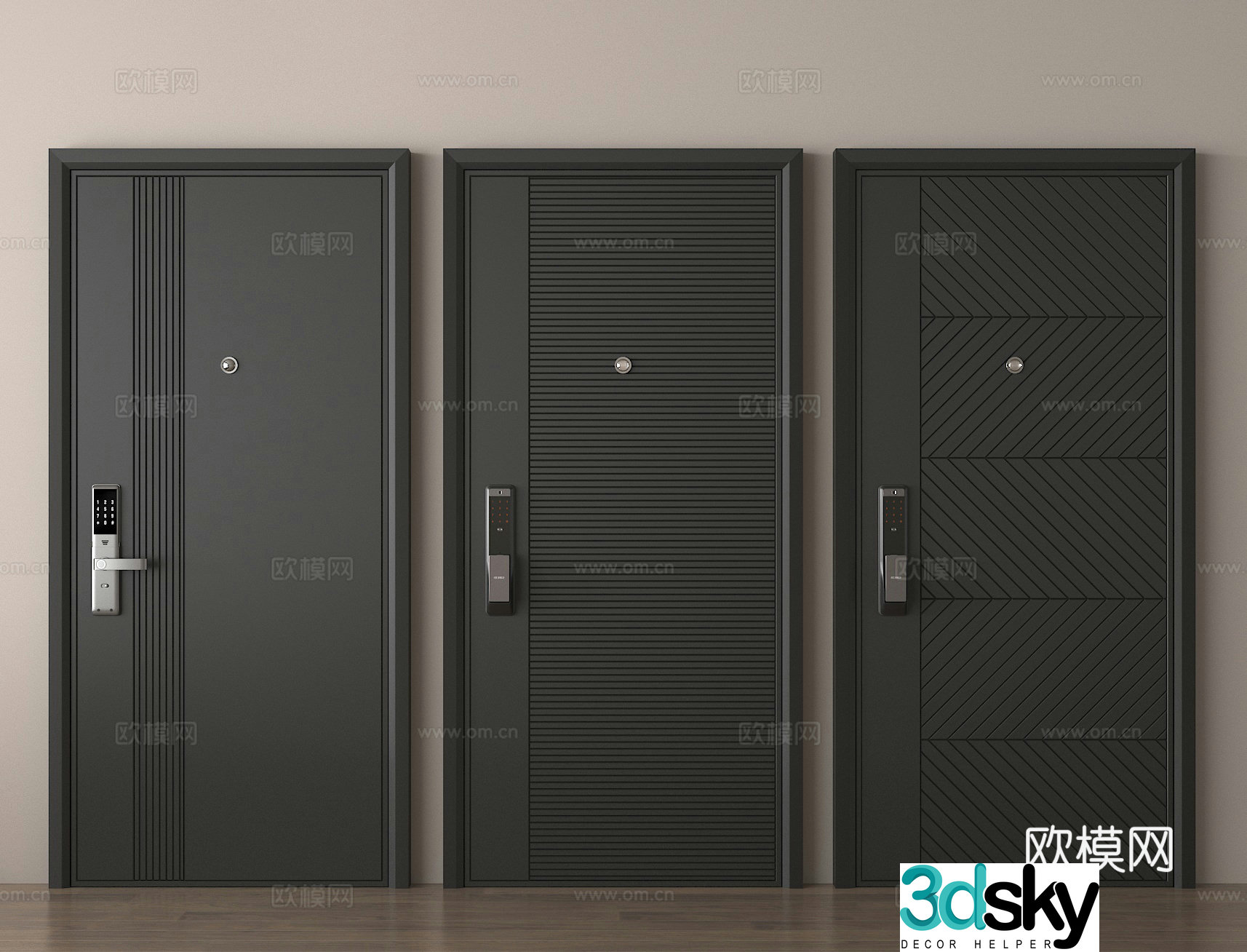 Security door entry door entry door single-open door 3D model