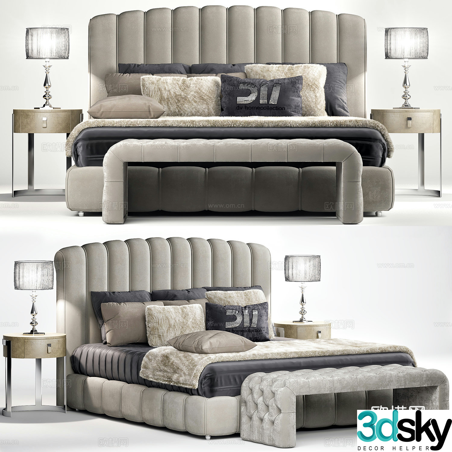 Double bed 3d model