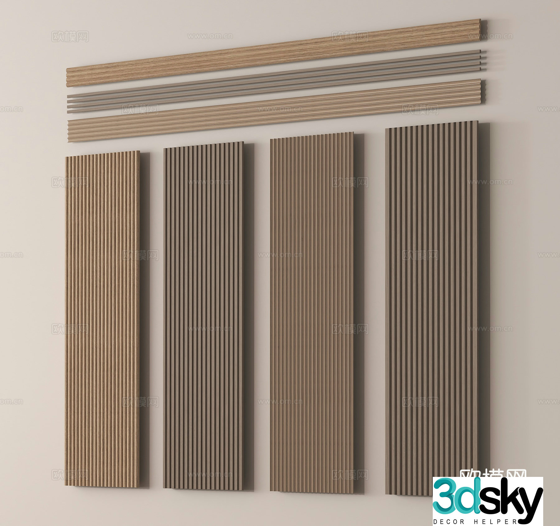 Great Wall Board Grid Board Wall Board Wavy Board 3D Model