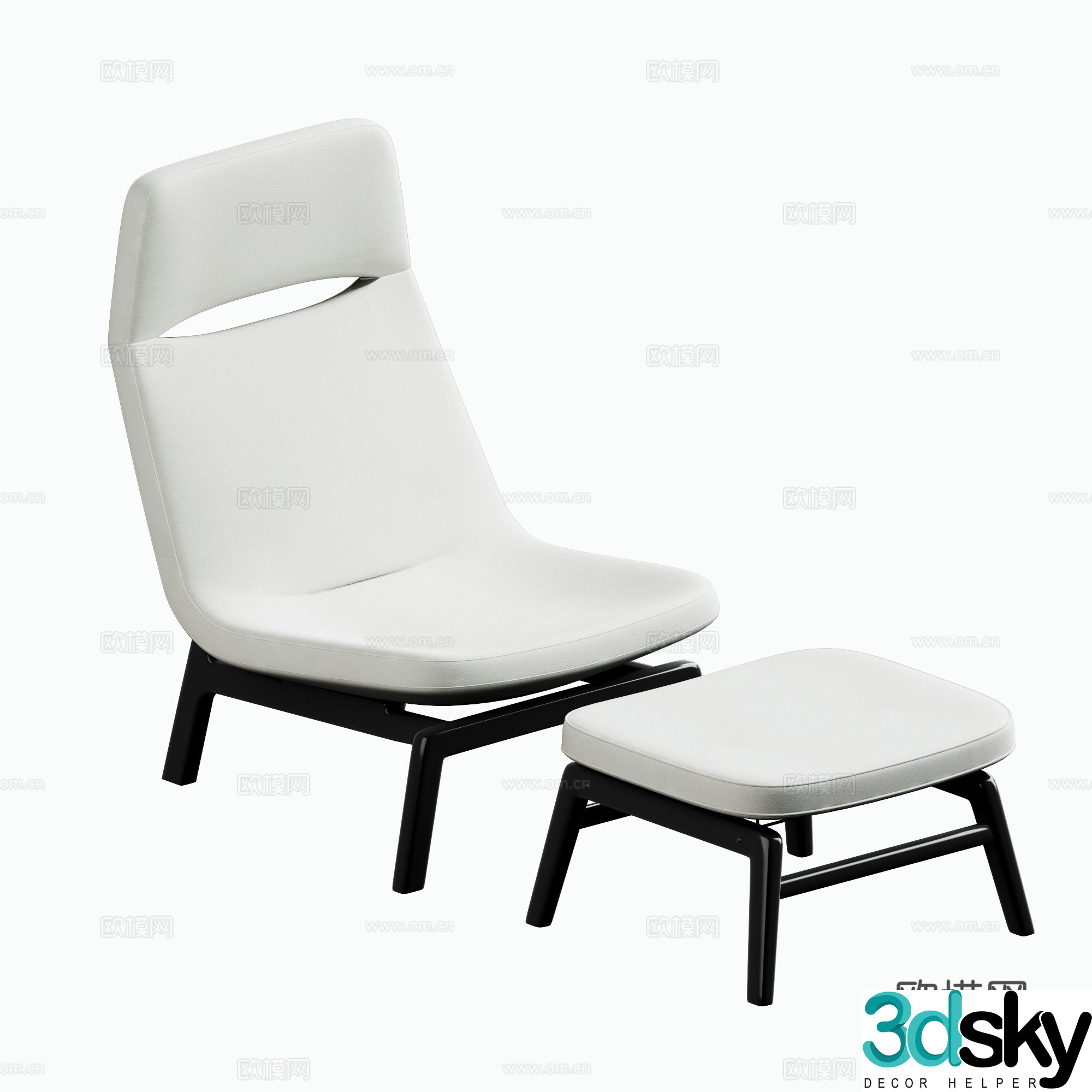 Modern outdoor leisure lounge chair 3d model