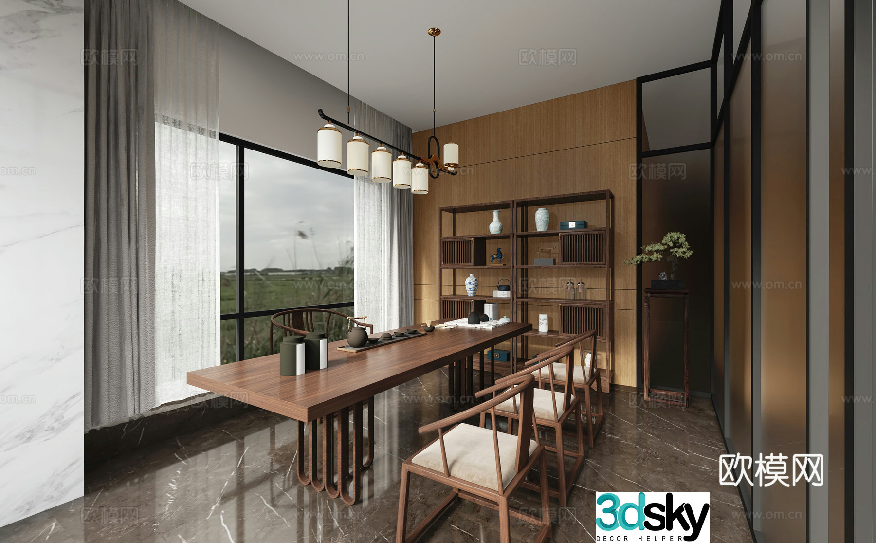 Modern tea room 3d model