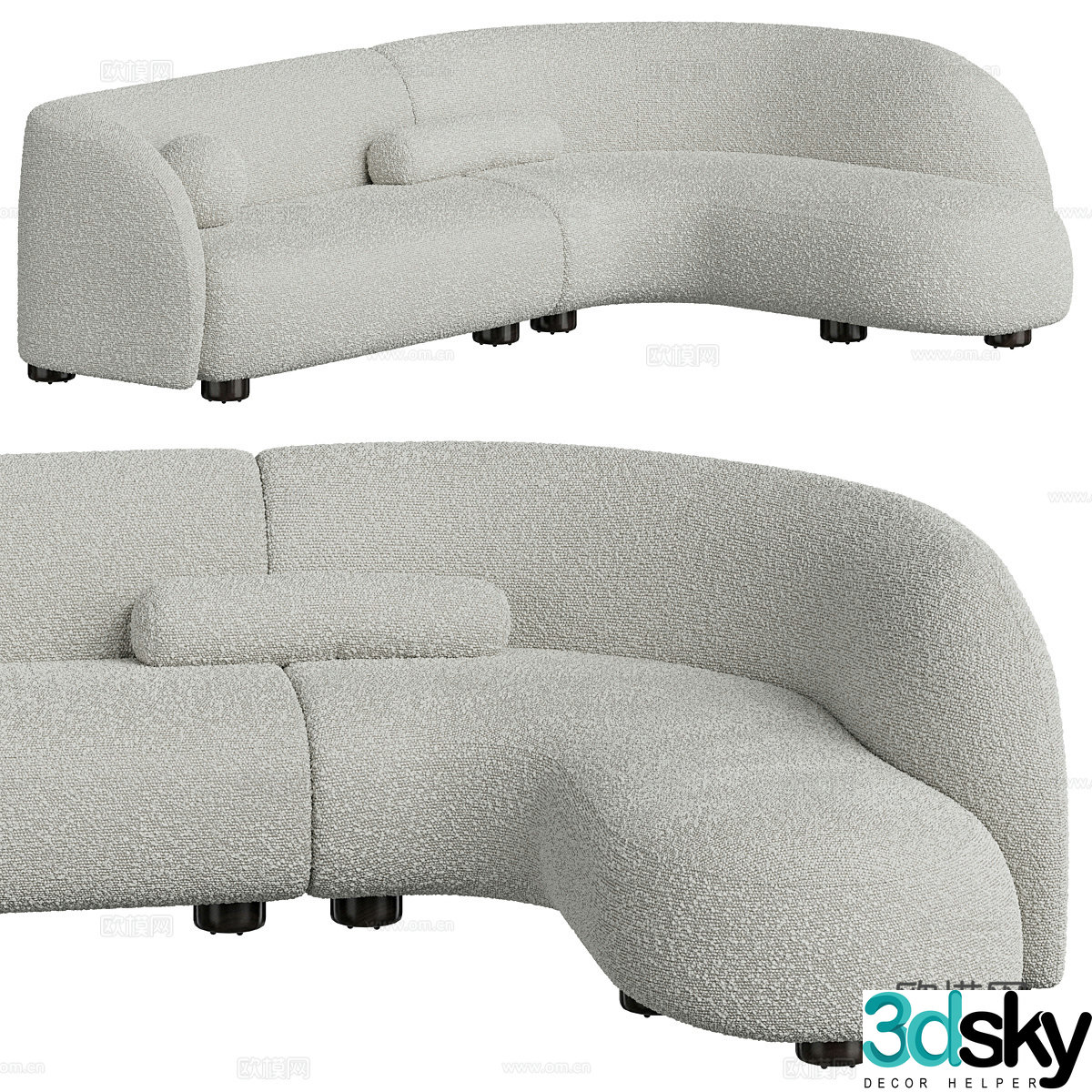 Modern Cream Style Laurent Chair 3D Model