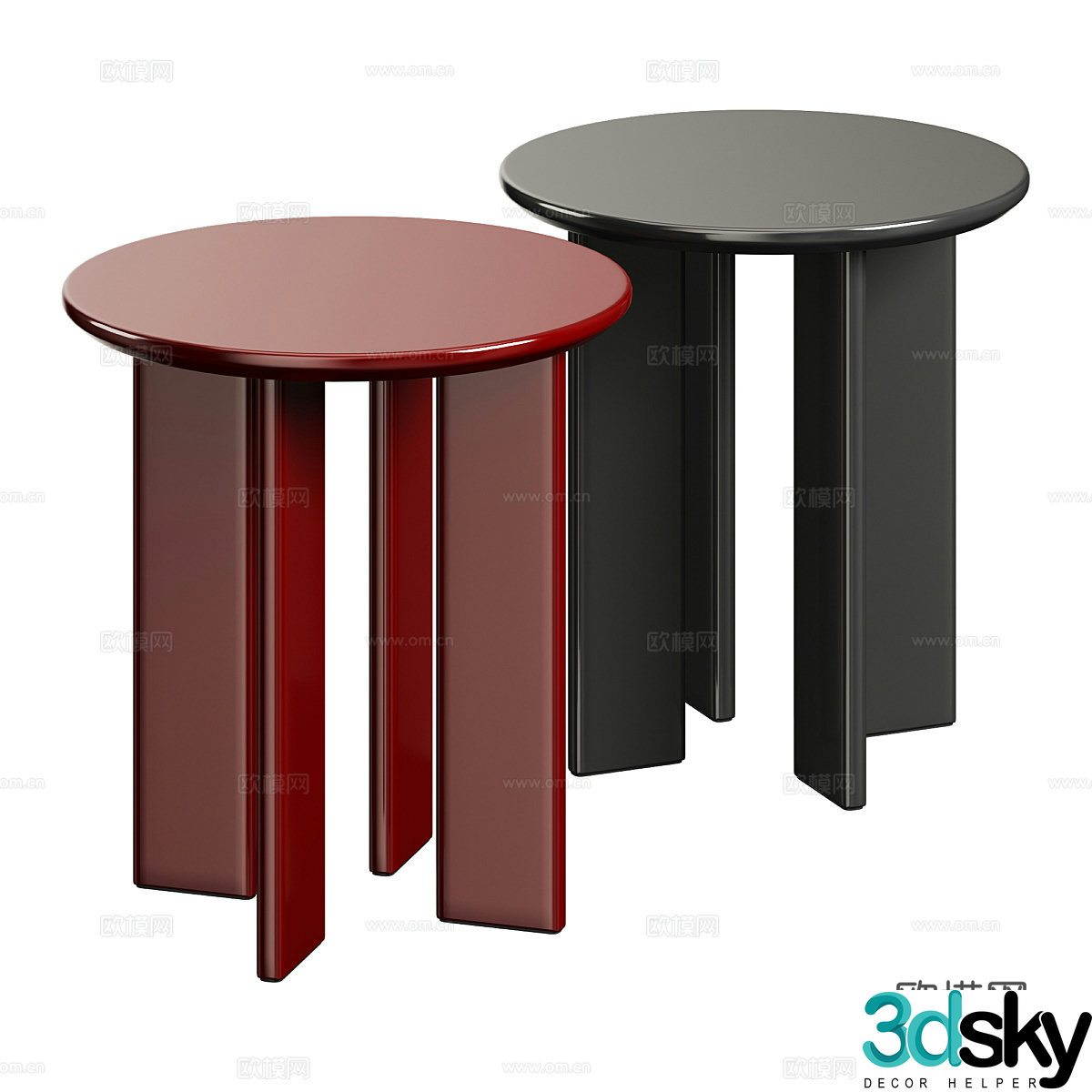 Modern Italian acrylic side table 3D model