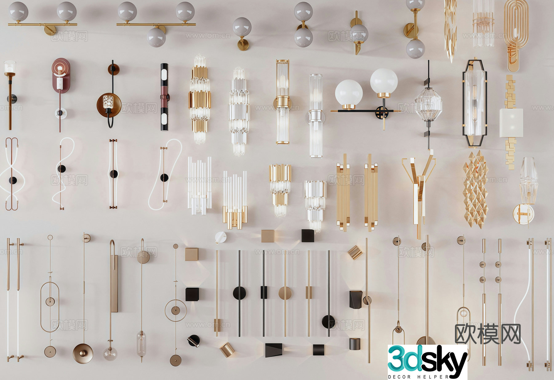 Modern wall lamp Long wall lamp Decorative wall lamp 3d model