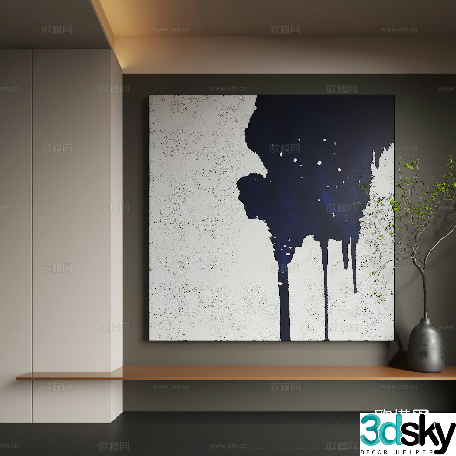 Modern hanging paintings Modern decorative paintings Abstract painting Living room hanging paintings 3d model