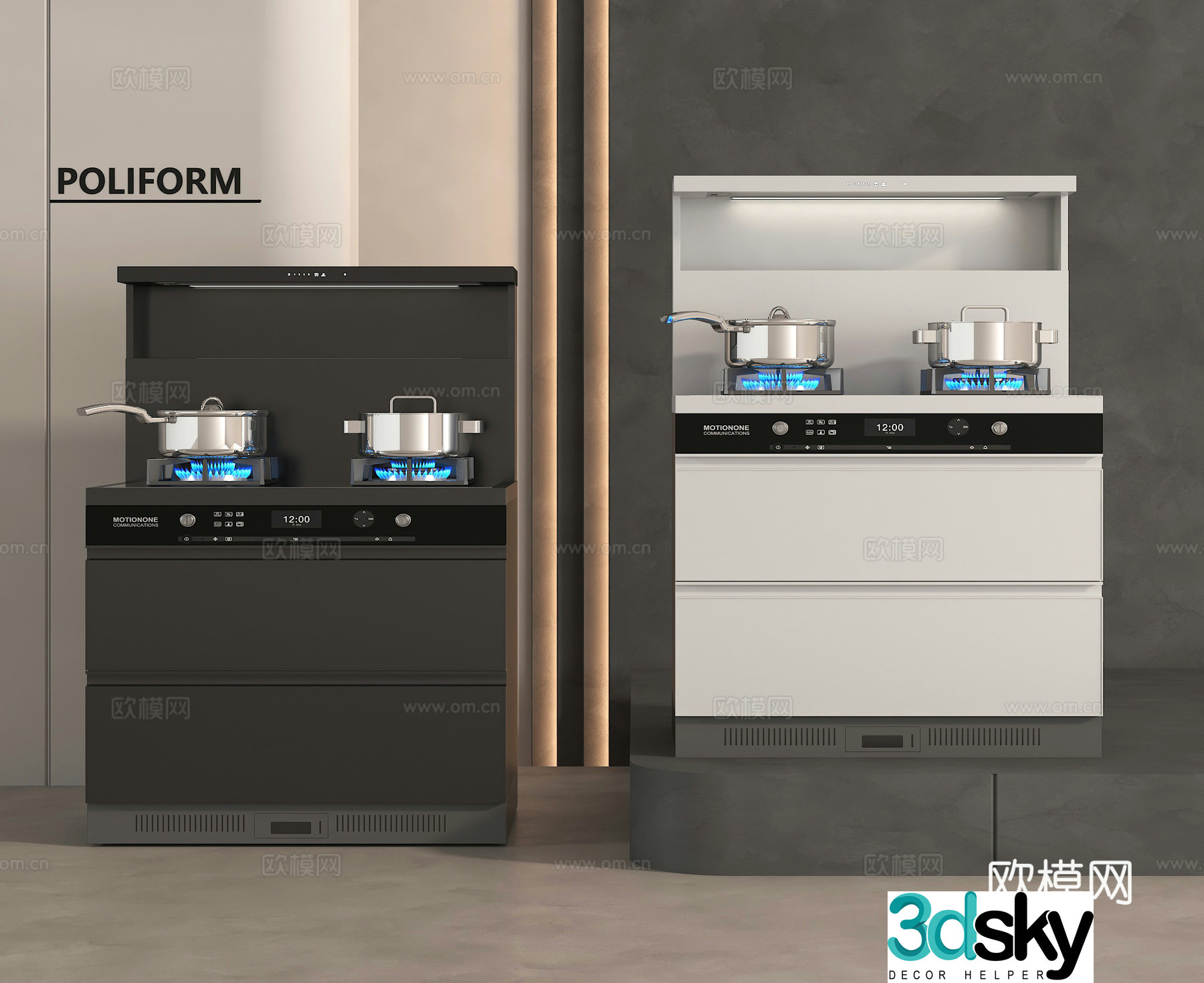 Integrated stove stove 3D model