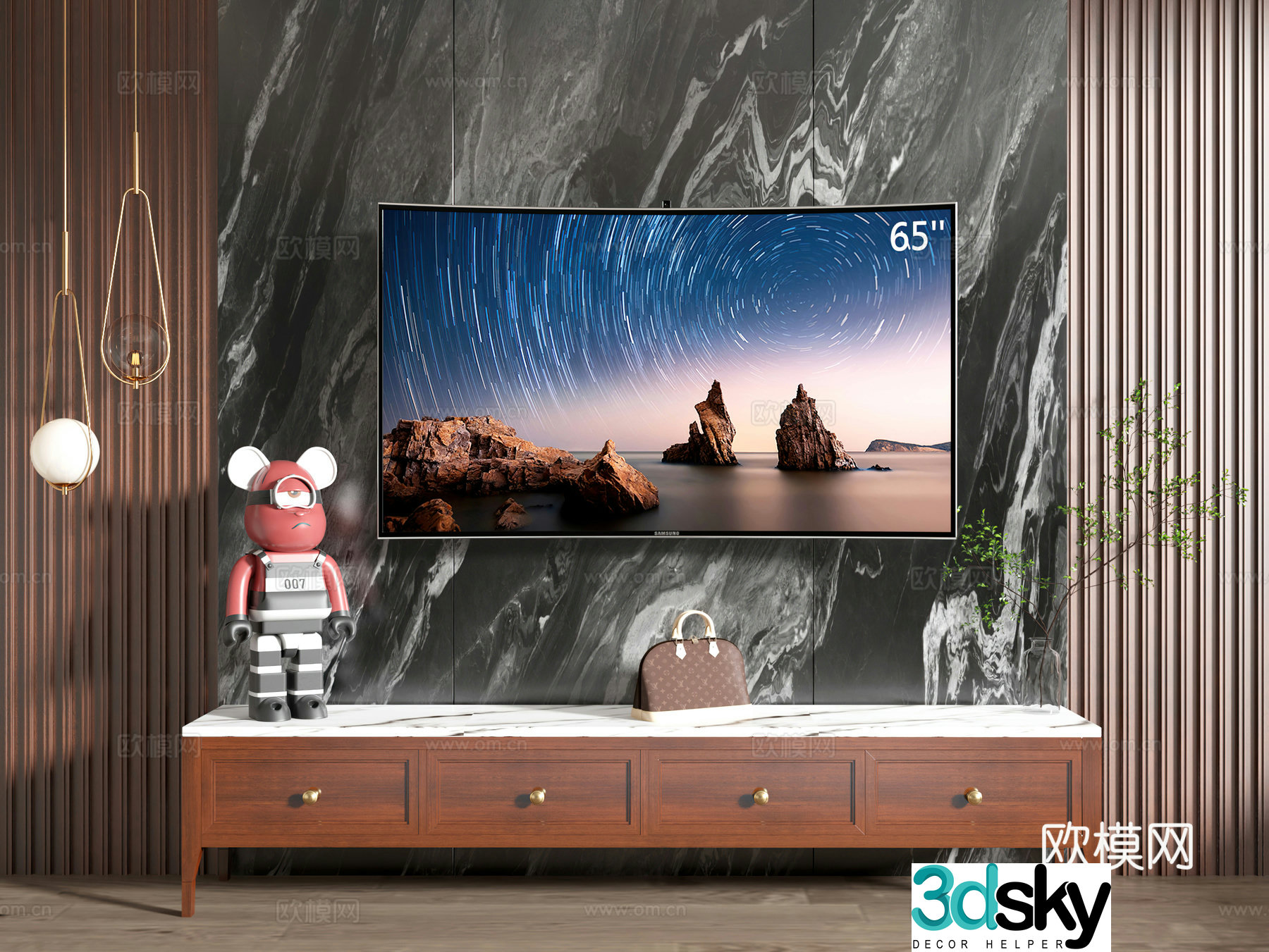 New Chinese TV cabinet 3D model