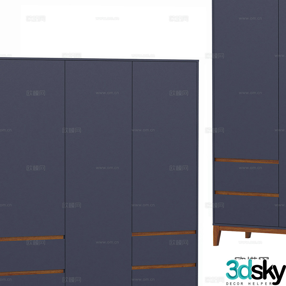 Nordic simple wardrobe wardrobe simple wardrobe bedroom wardrobe cabinet 3d model