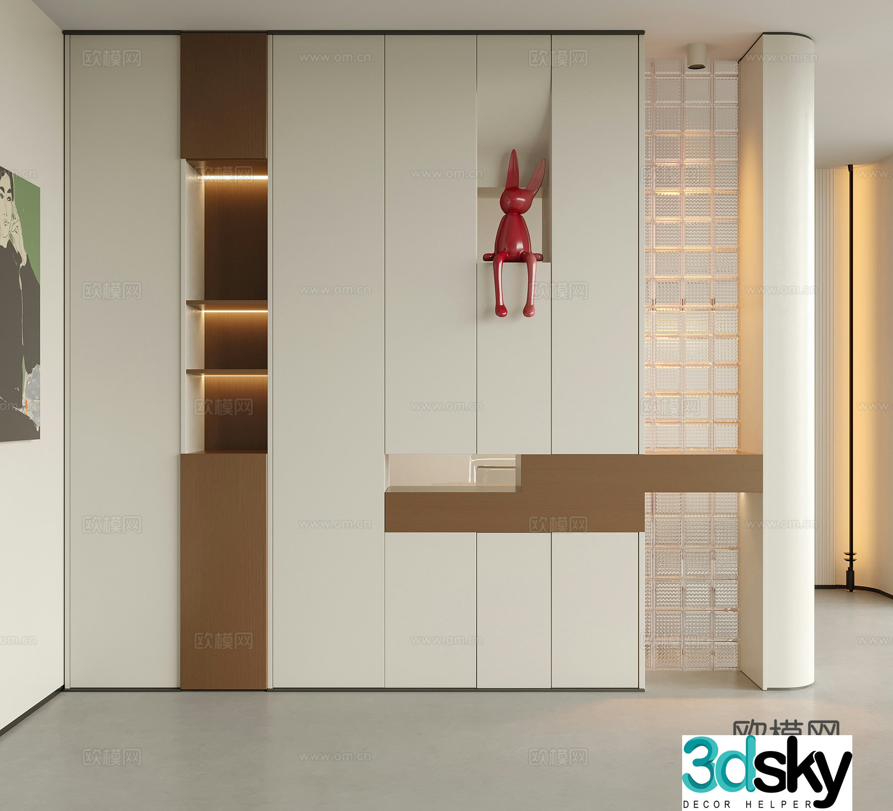Modern decorative entrance door entrance entrance door door partition 3D model