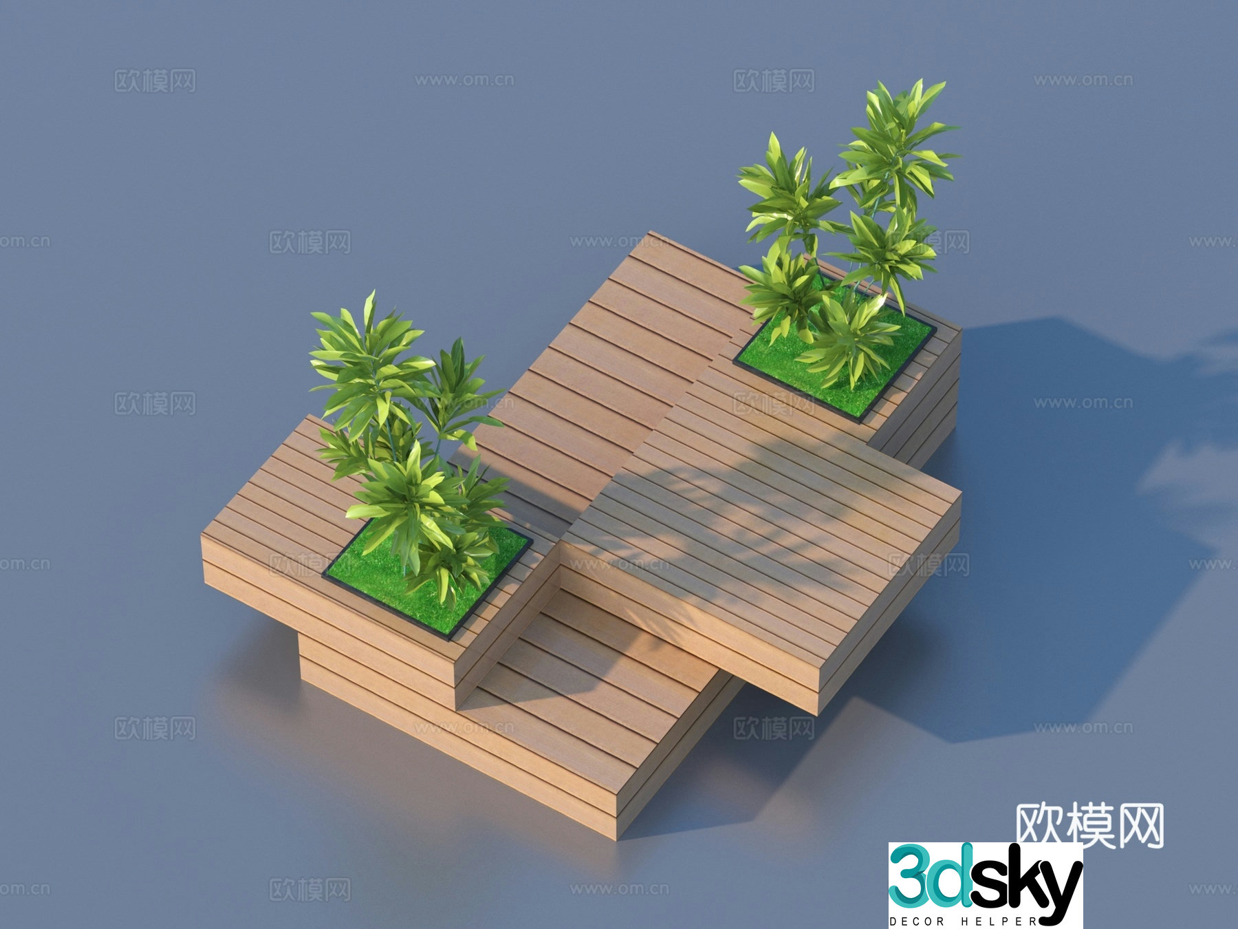 Tree Pool Sitting Bench Tree Pool Flower Bed 3D Model
