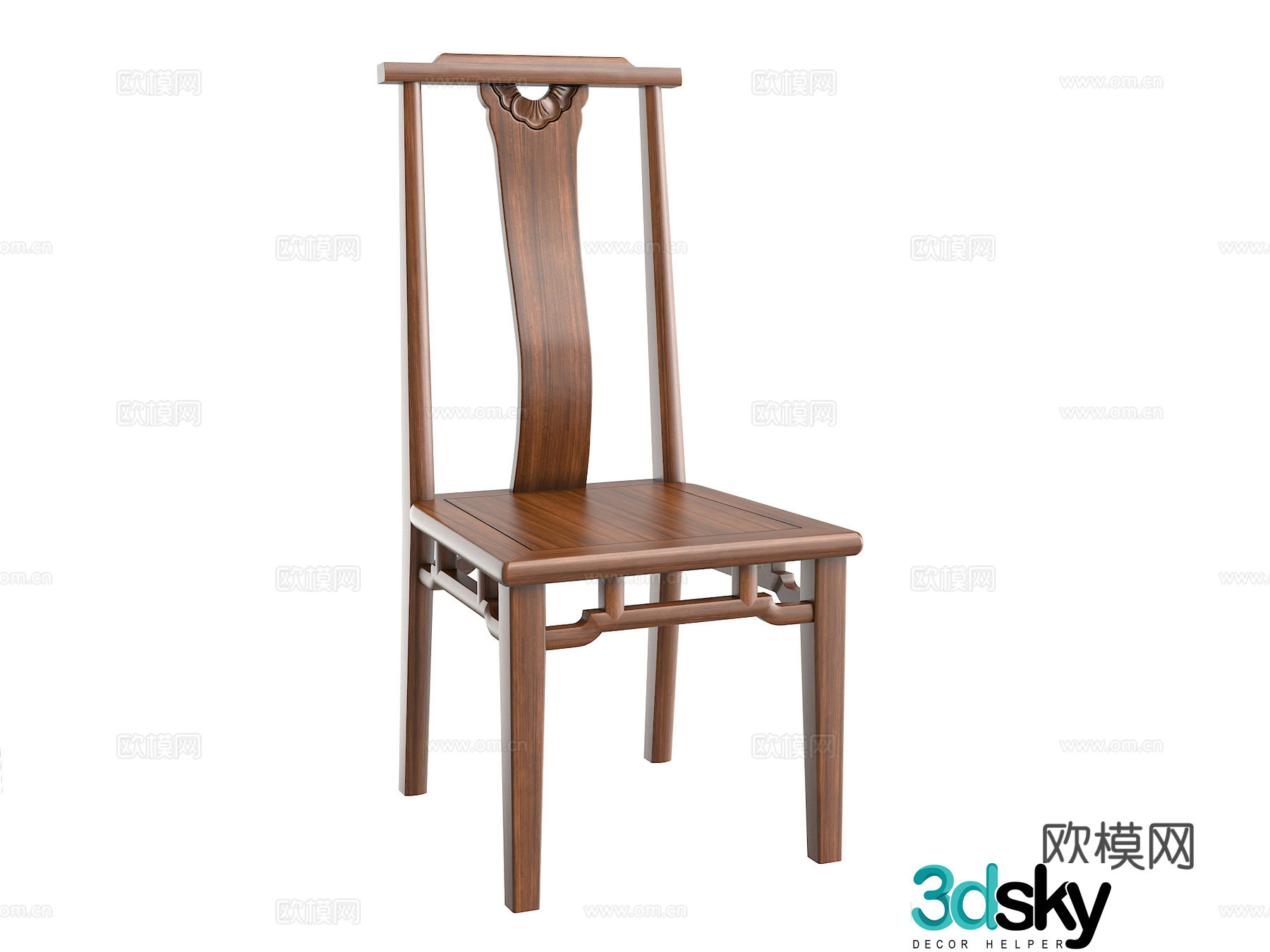 New Chinese style book chair 3d model