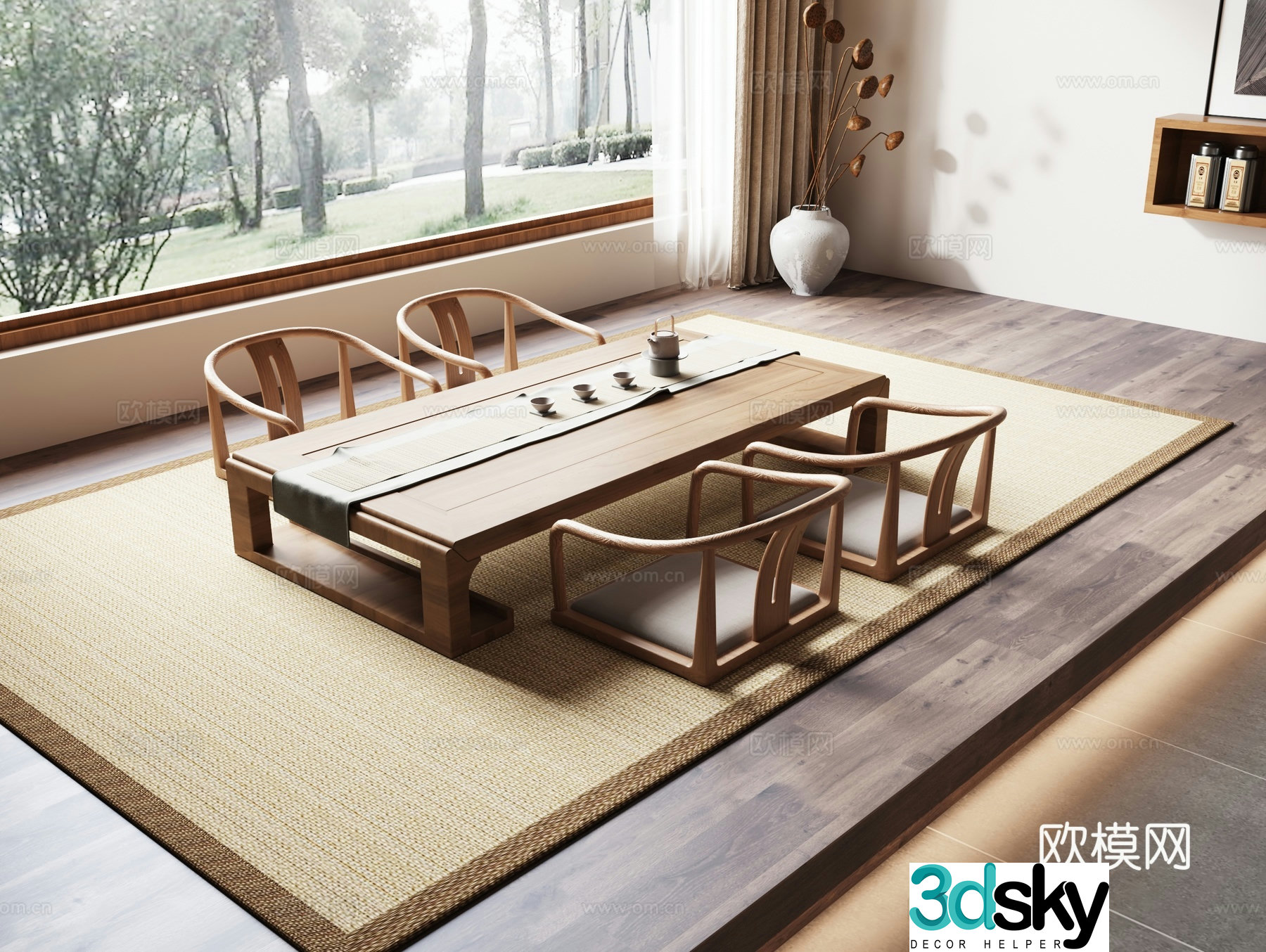 New Chinese tea room 3D model
