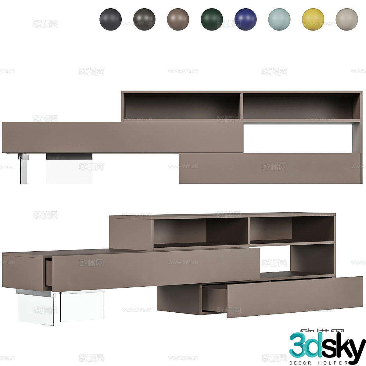 Modern Italian TV cabinet chest of drawers 3d model