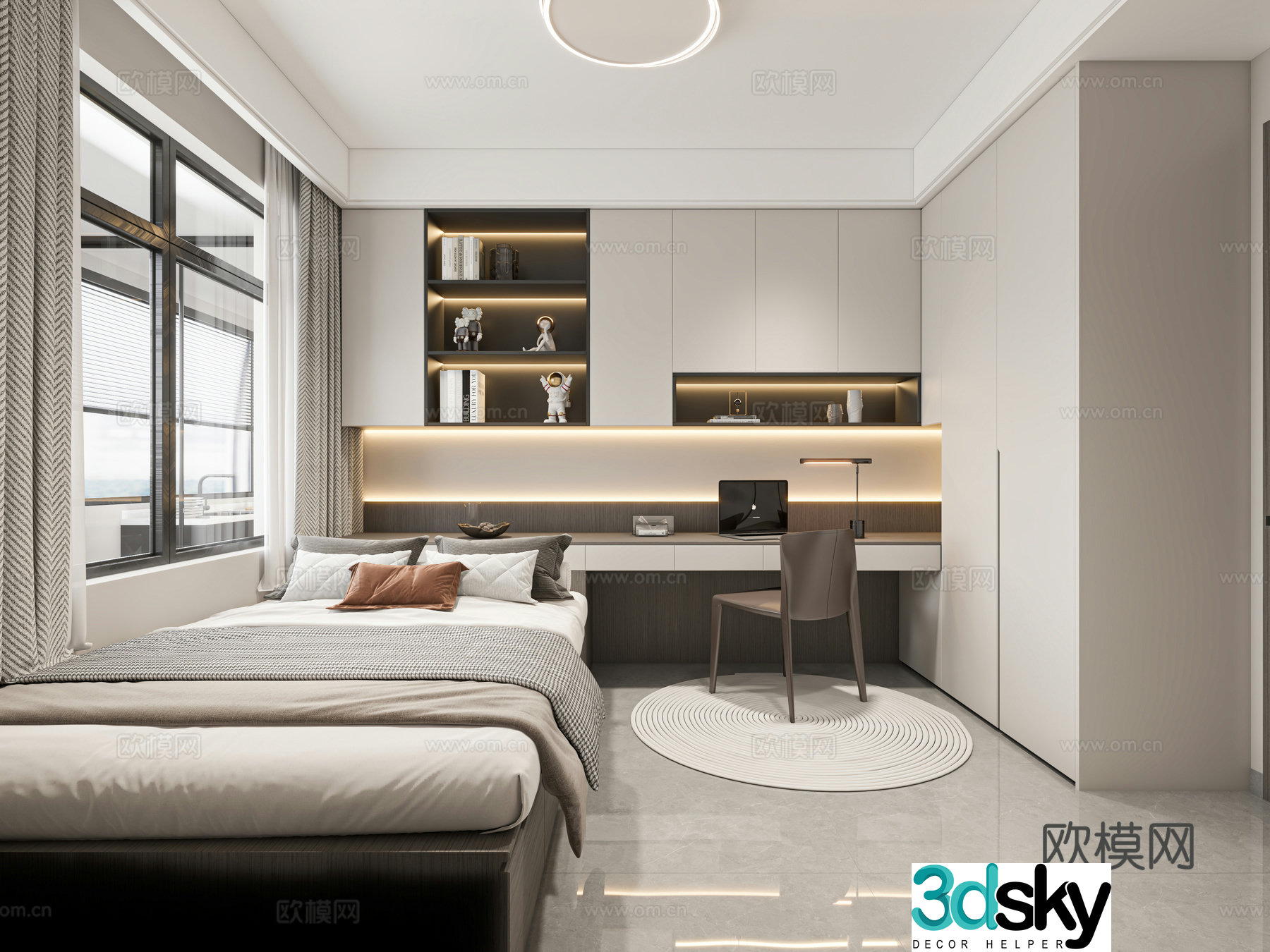 Modern Tatami Bedroom Modern Bedroom Italian Tatami Bedroom 3D Model