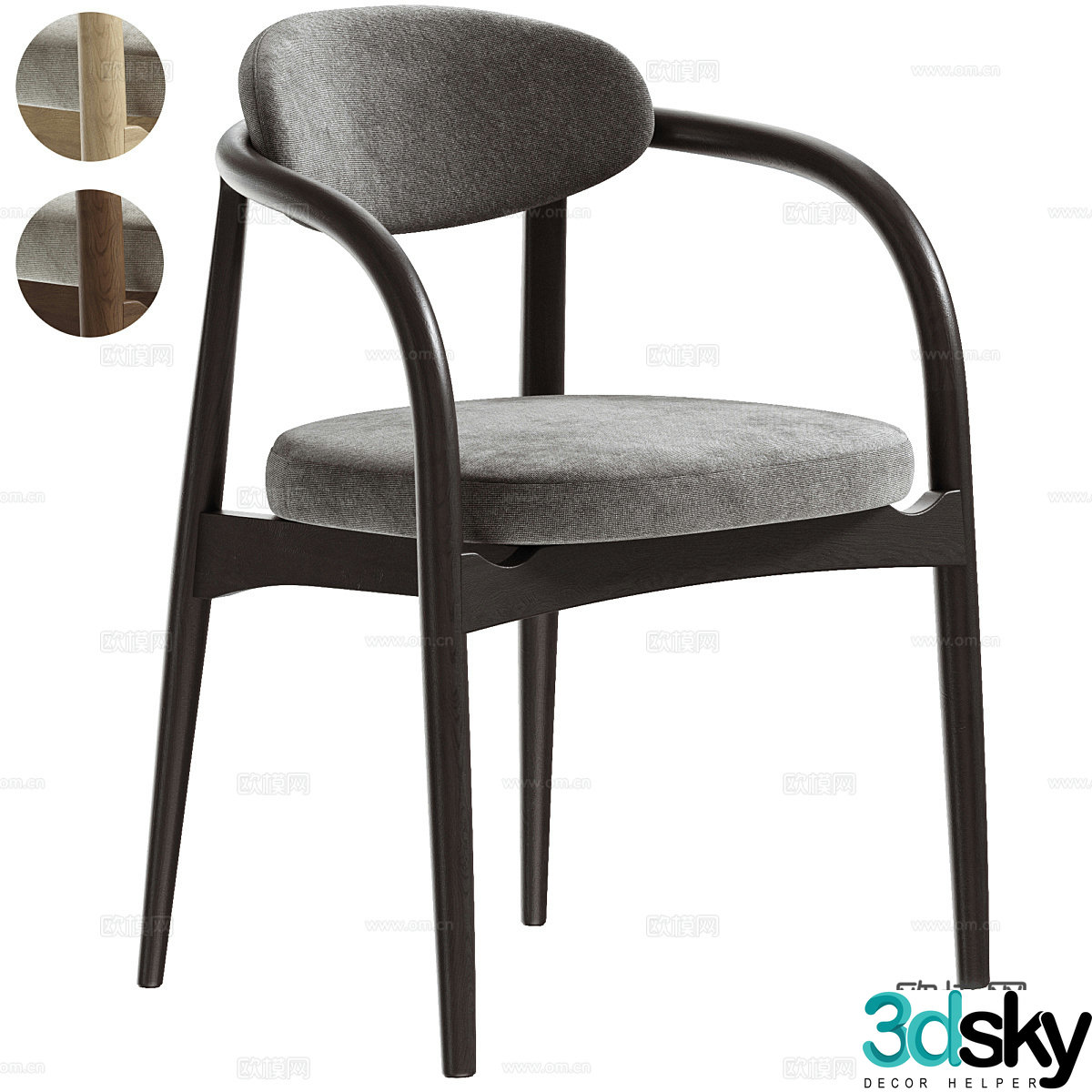 New Chinese single chair 3D model